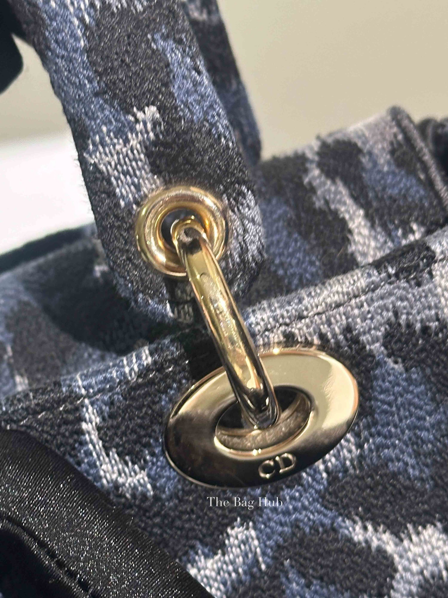 Dior Blue Canvas Mizza Embroidered Medium Lady D-Lite Bag