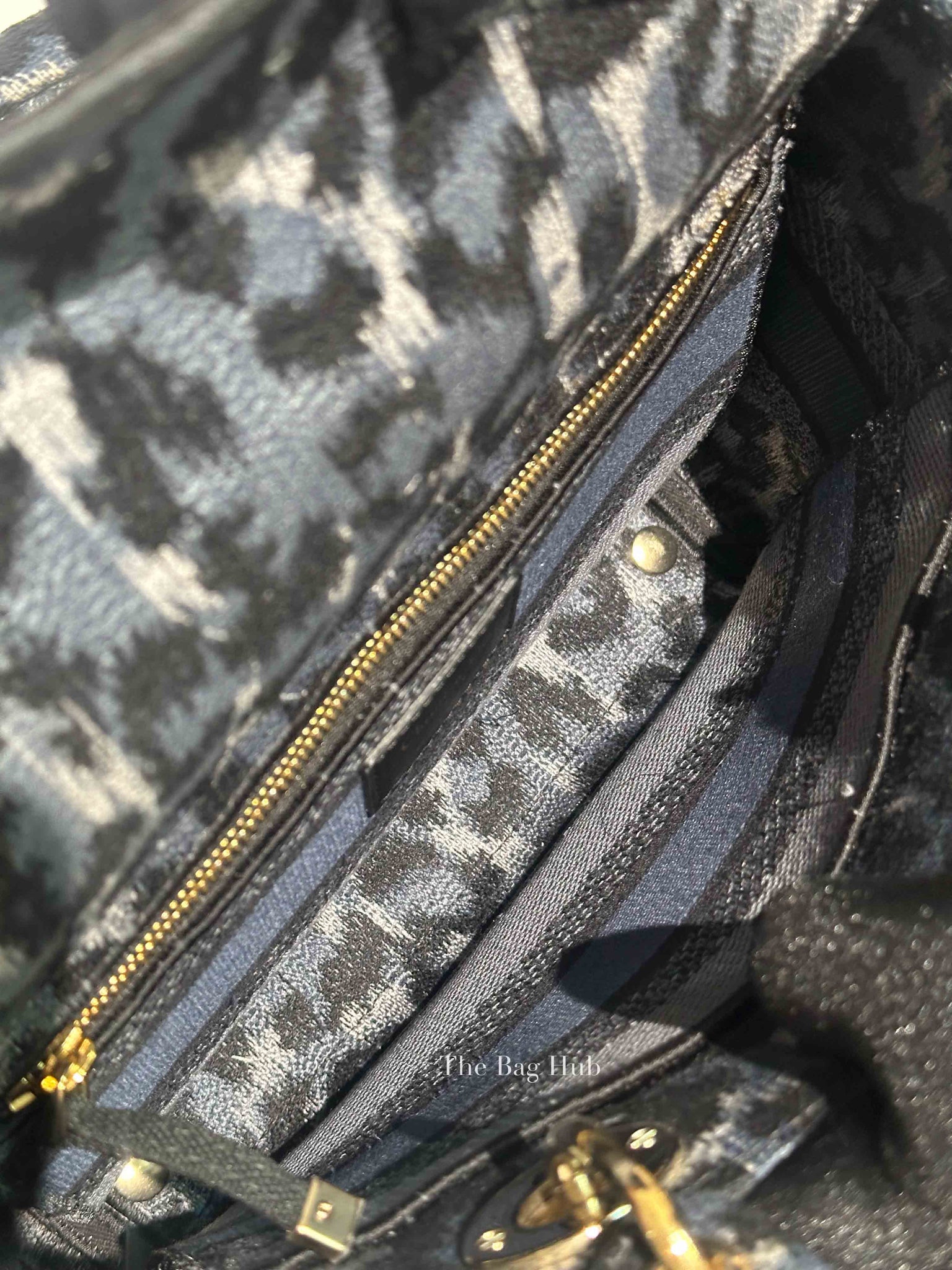 Dior Blue Canvas Mizza Embroidered Medium Lady D-Lite Bag