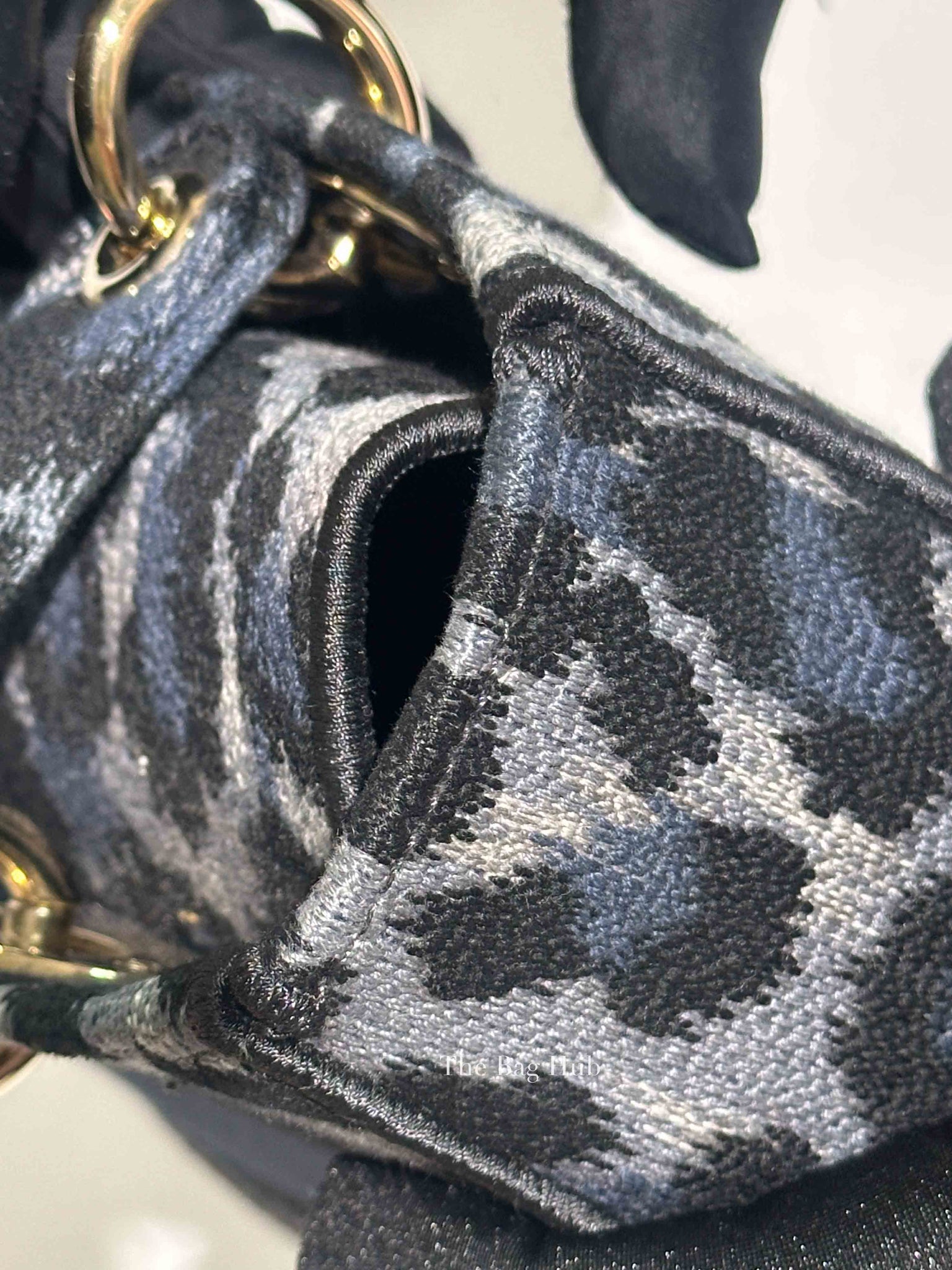 Dior Blue Canvas Mizza Embroidered Medium Lady D-Lite Bag