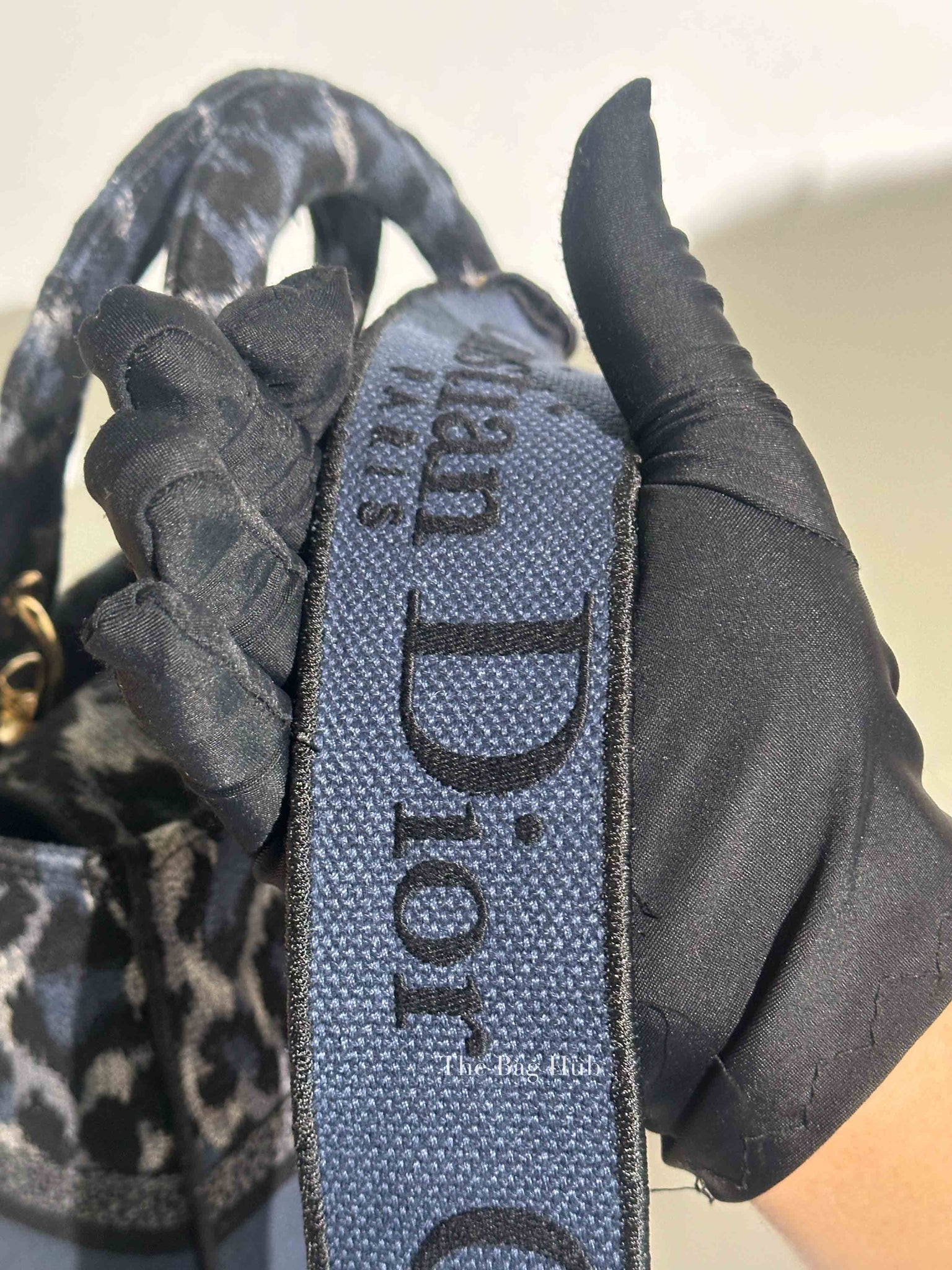 Dior Blue Canvas Mizza Embroidered Medium Lady D-Lite Bag