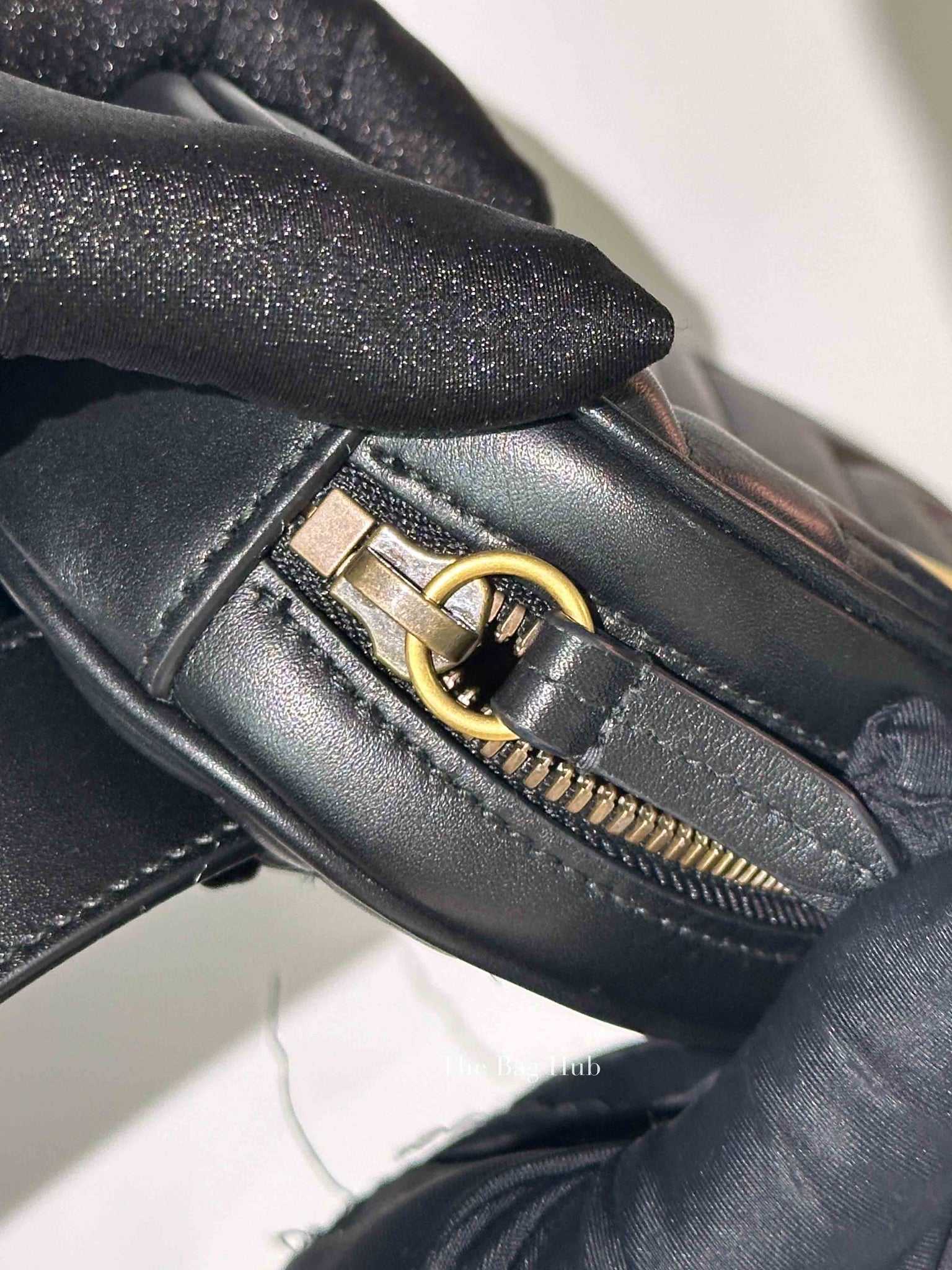 Gucci Black Leather GG Marmont Waist Belt Bag