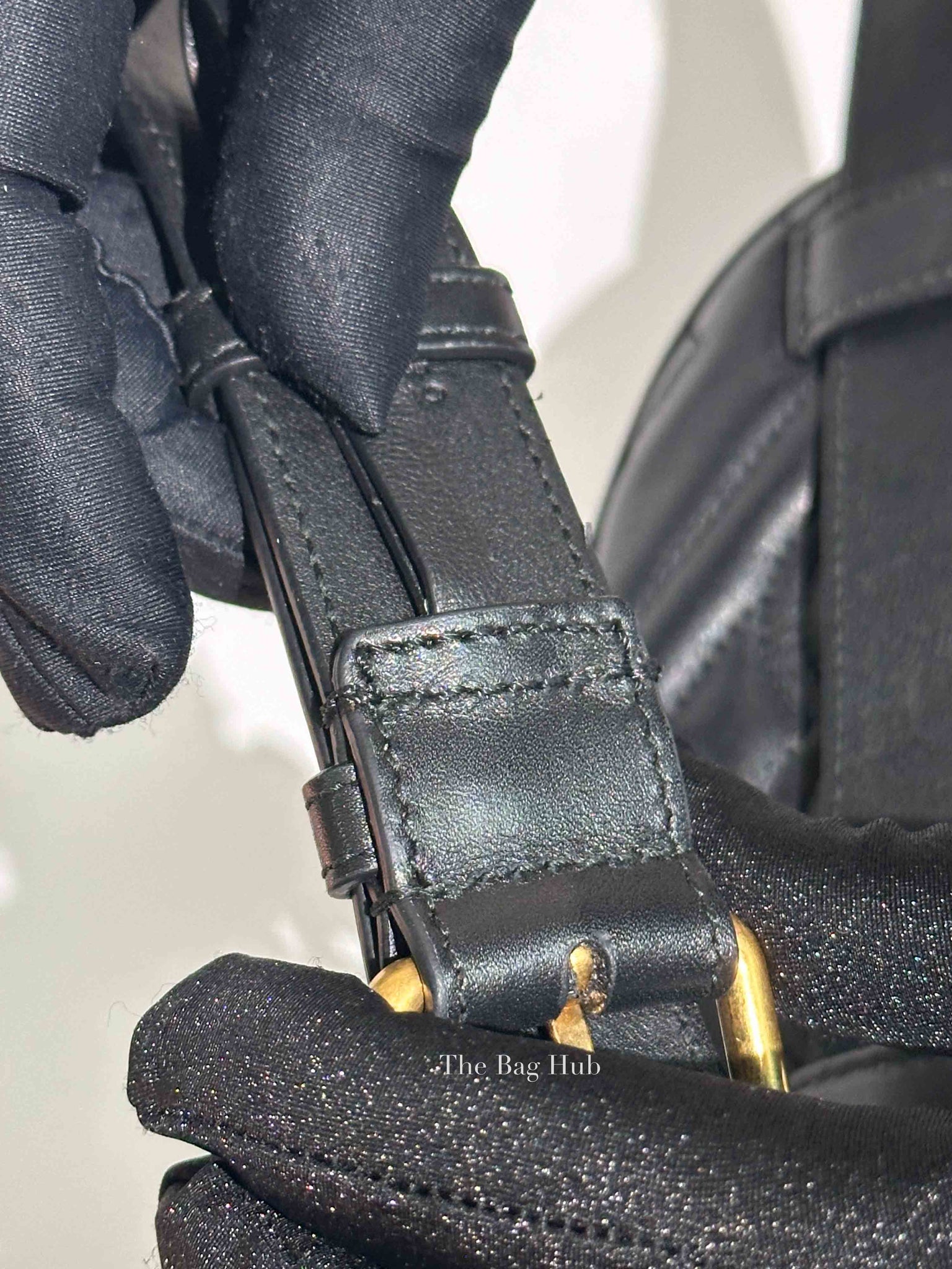 Gucci Black Leather GG Marmont Waist Belt Bag