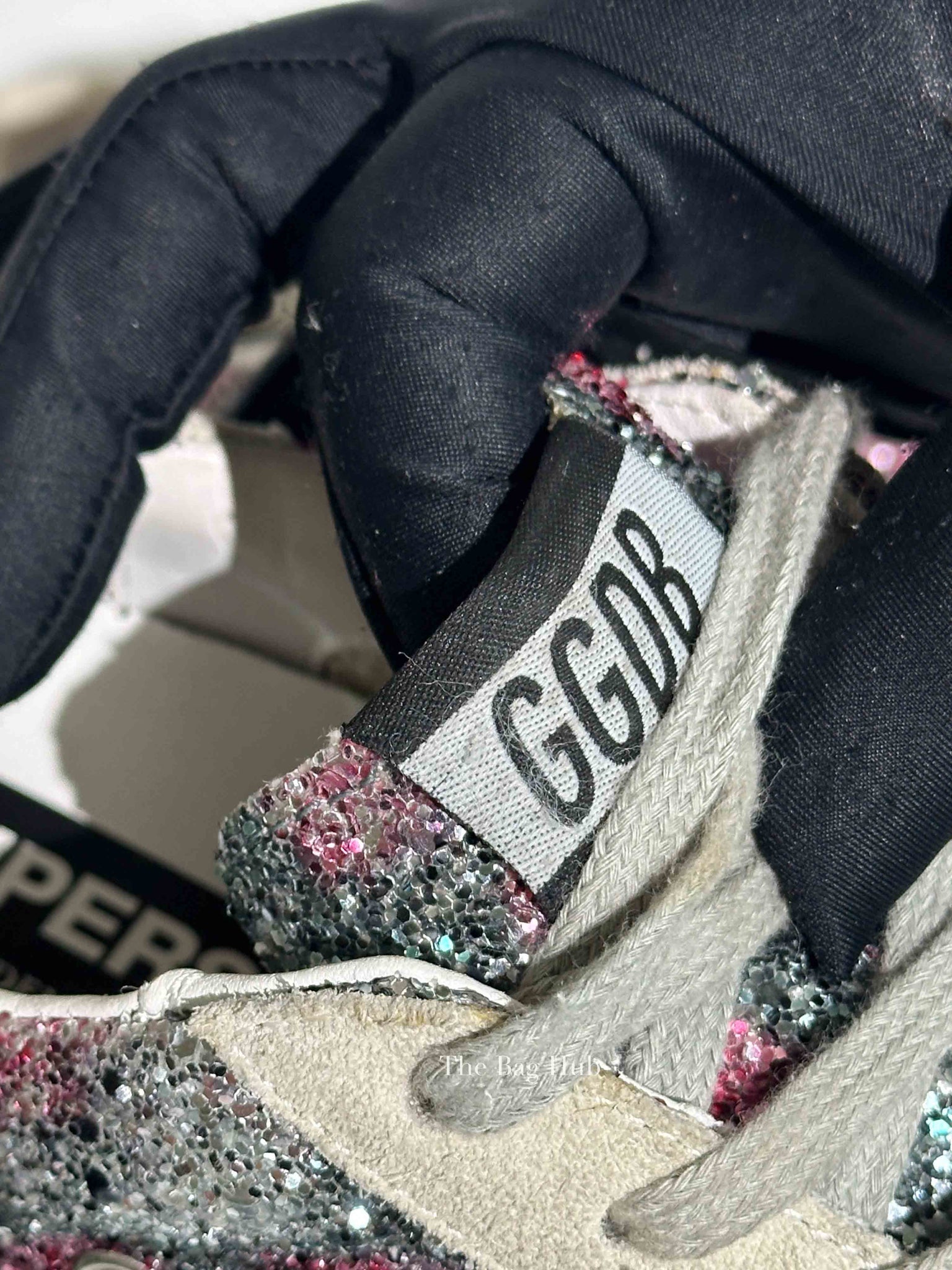 Golden Goose Gray/Pink/Blue Glitter Superstar Shoes Size 36