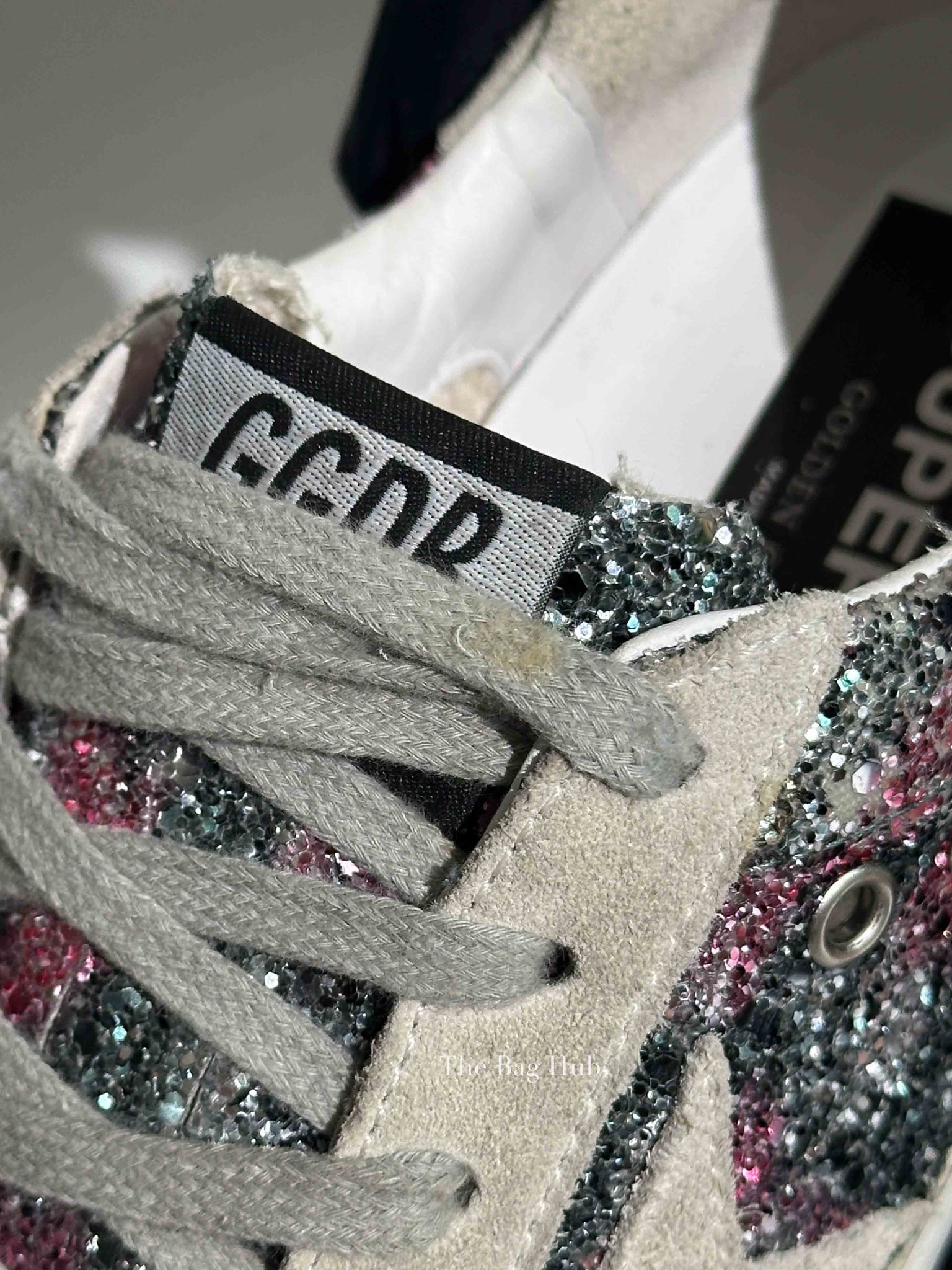 Golden Goose Gray/Pink/Blue Glitter Superstar Shoes Size 36