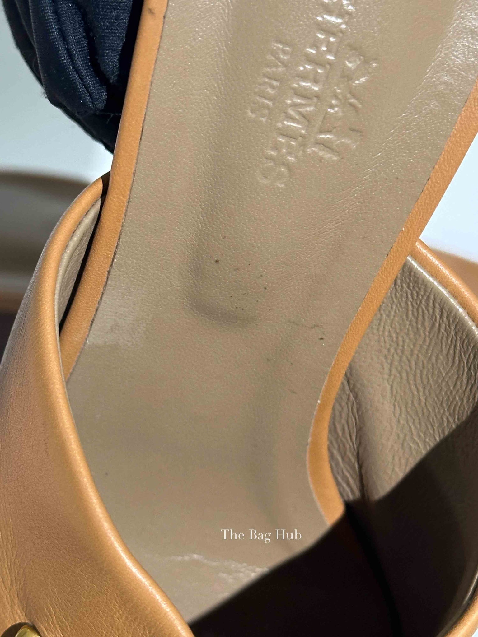 Hermes Beige Dore Leather Camilla Mules Size 39.5