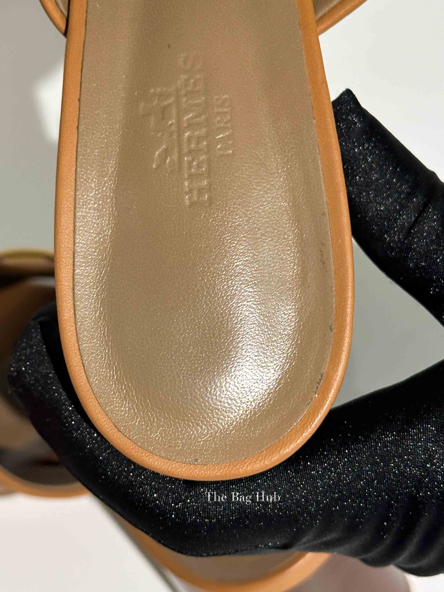 Hermes Beige Dore Leather Camilla Mules Size 39.5