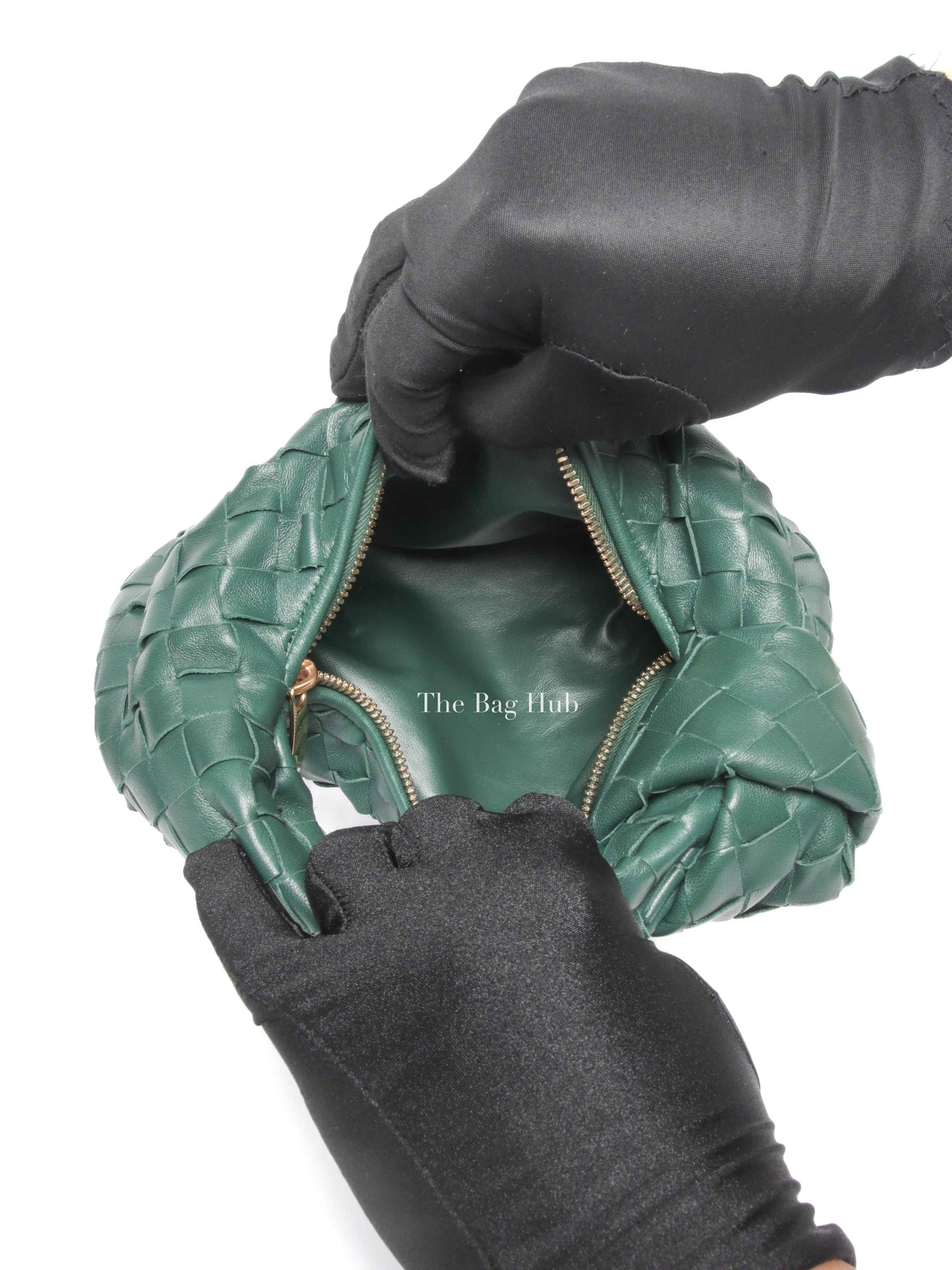 Bottega Veneta Green Intreciatto Leather Mini Jodie Bag