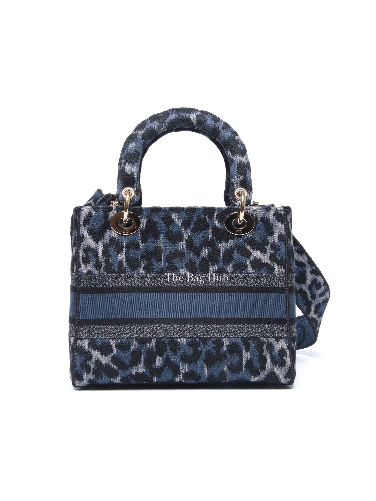 Dior Blue Canvas Mizza Embroidered Medium Lady D-Lite Bag
