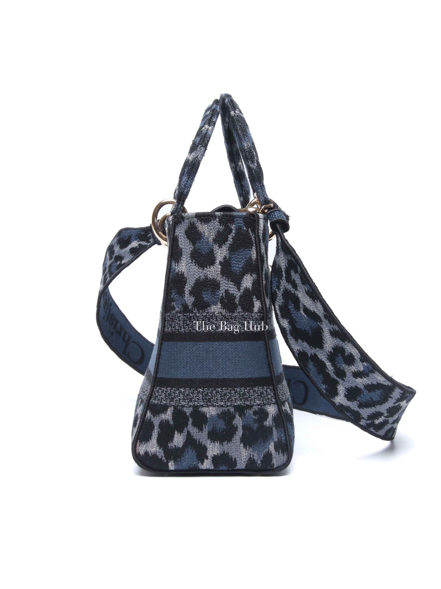 Dior Blue Canvas Mizza Embroidered Medium Lady D-Lite Bag