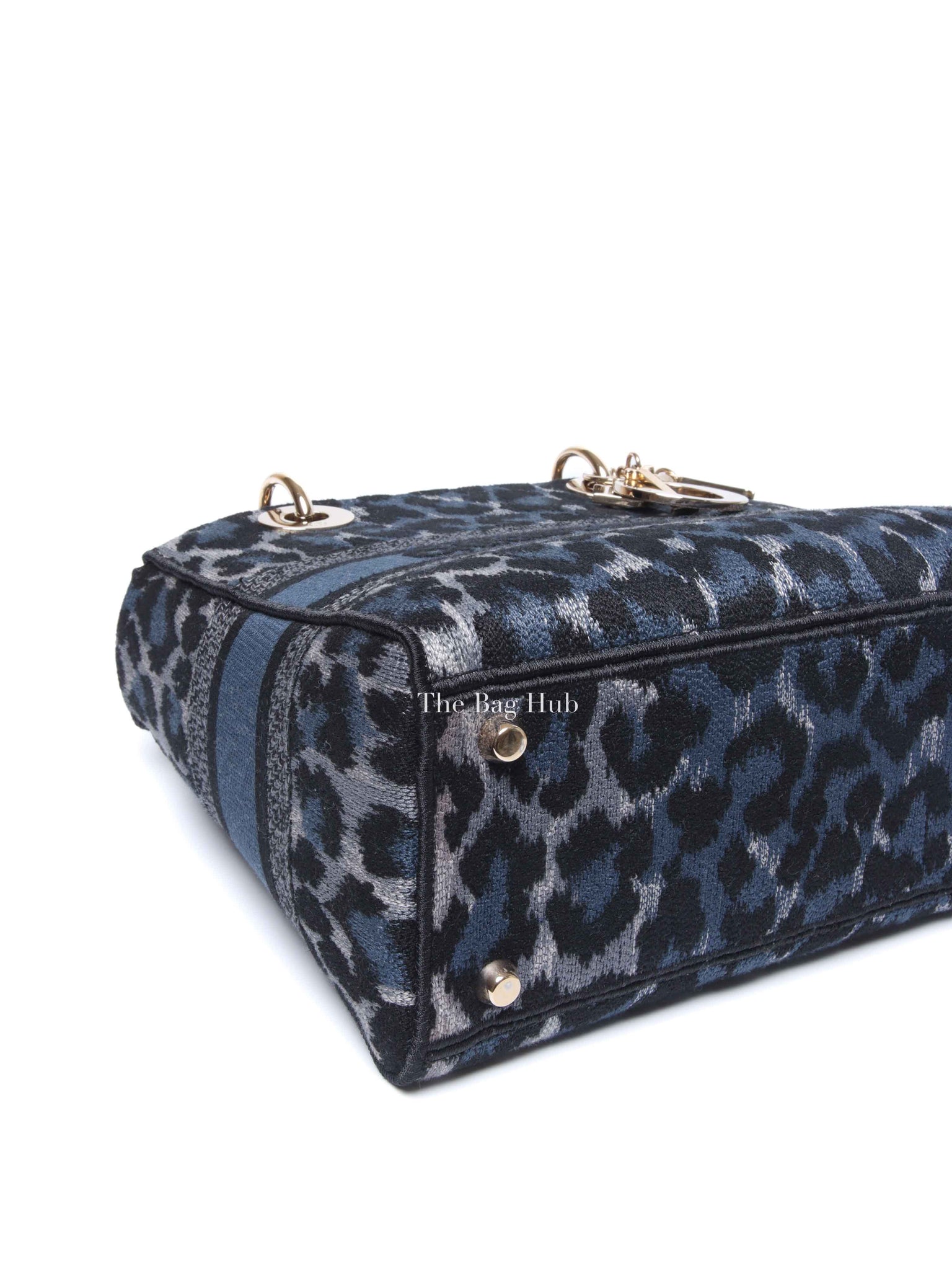 Dior Blue Canvas Mizza Embroidered Medium Lady D-Lite Bag