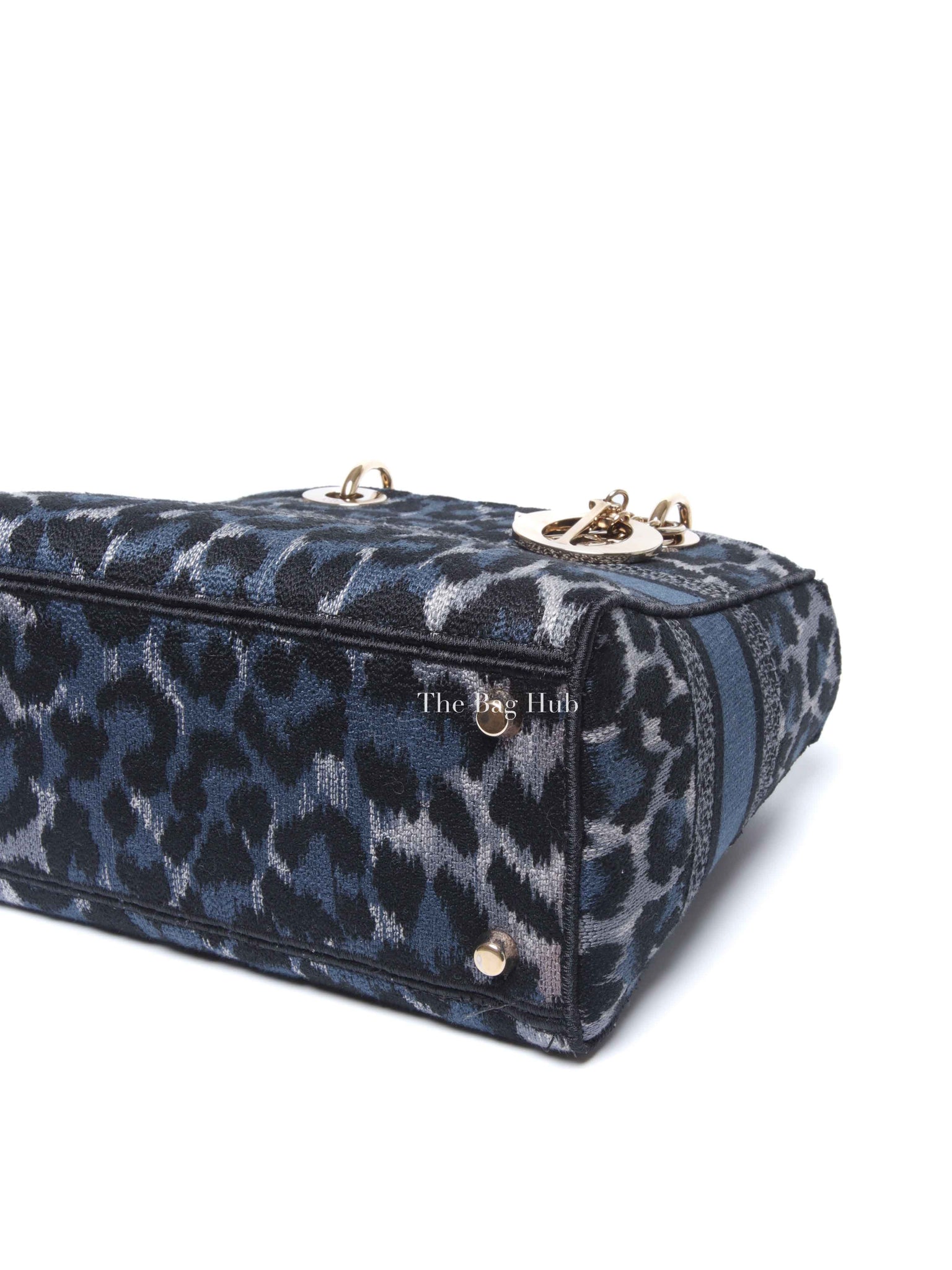 Dior Blue Canvas Mizza Embroidered Medium Lady D-Lite Bag