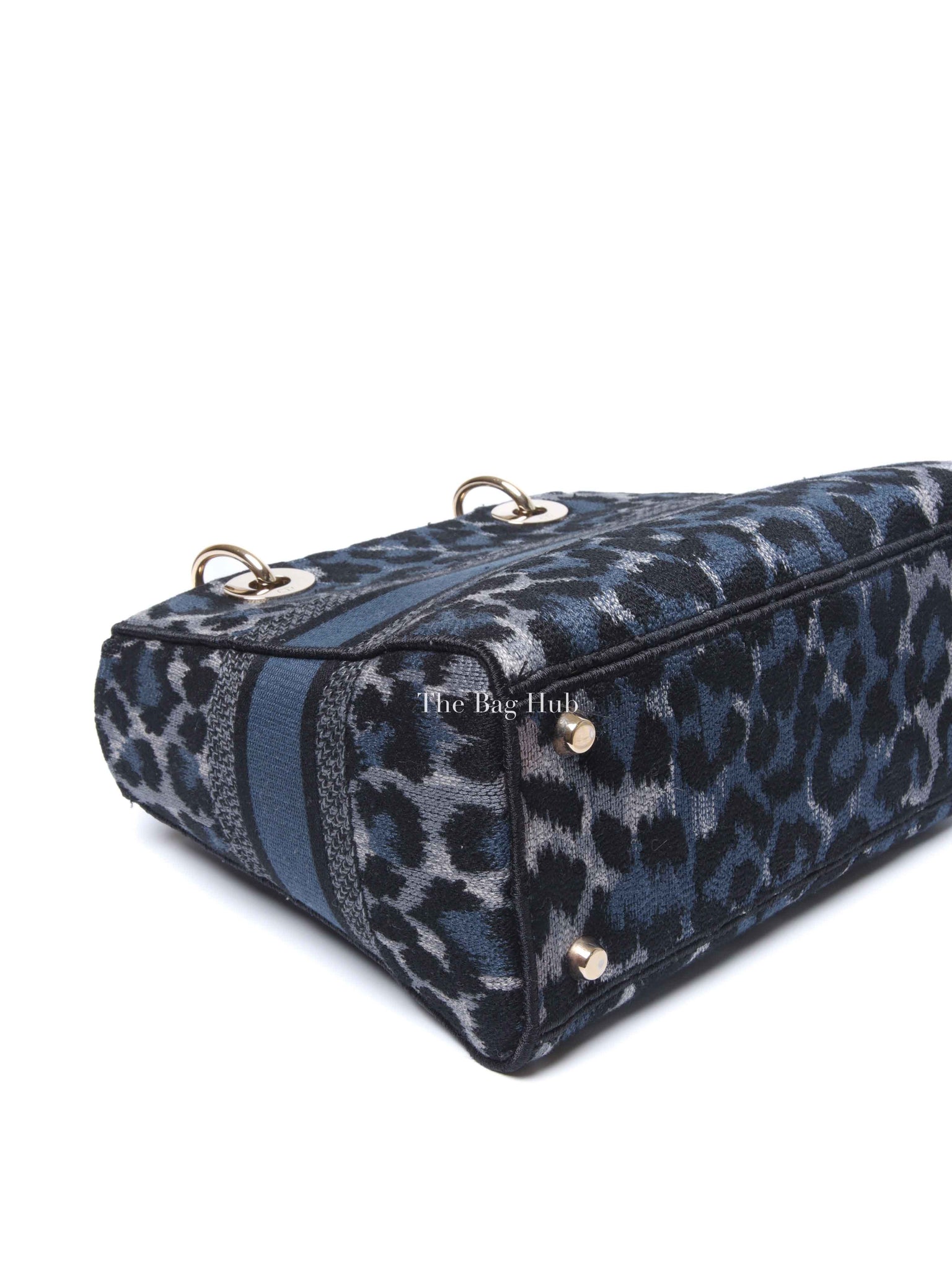 Dior Blue Canvas Mizza Embroidered Medium Lady D-Lite Bag