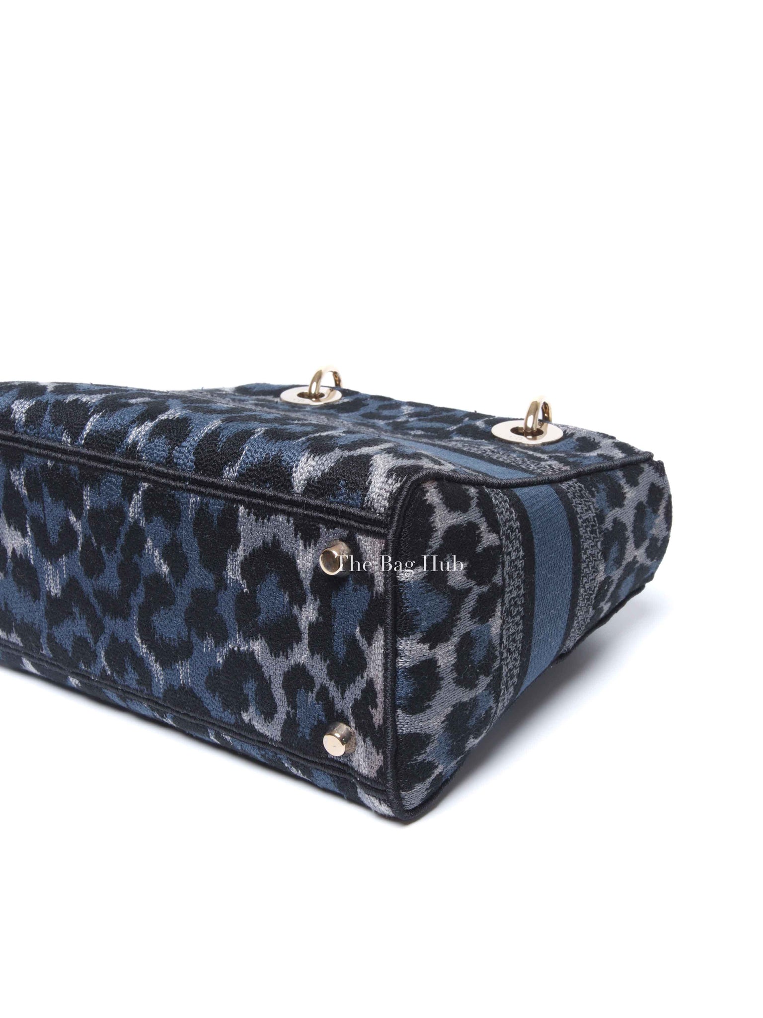 Dior Blue Canvas Mizza Embroidered Medium Lady D-Lite Bag