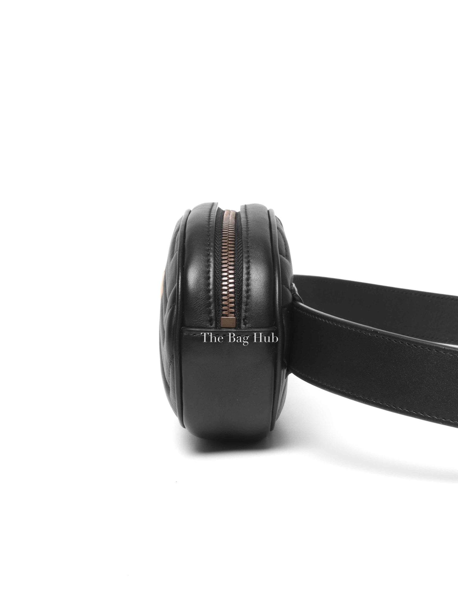 Gucci Black Leather GG Marmont Waist Belt Bag