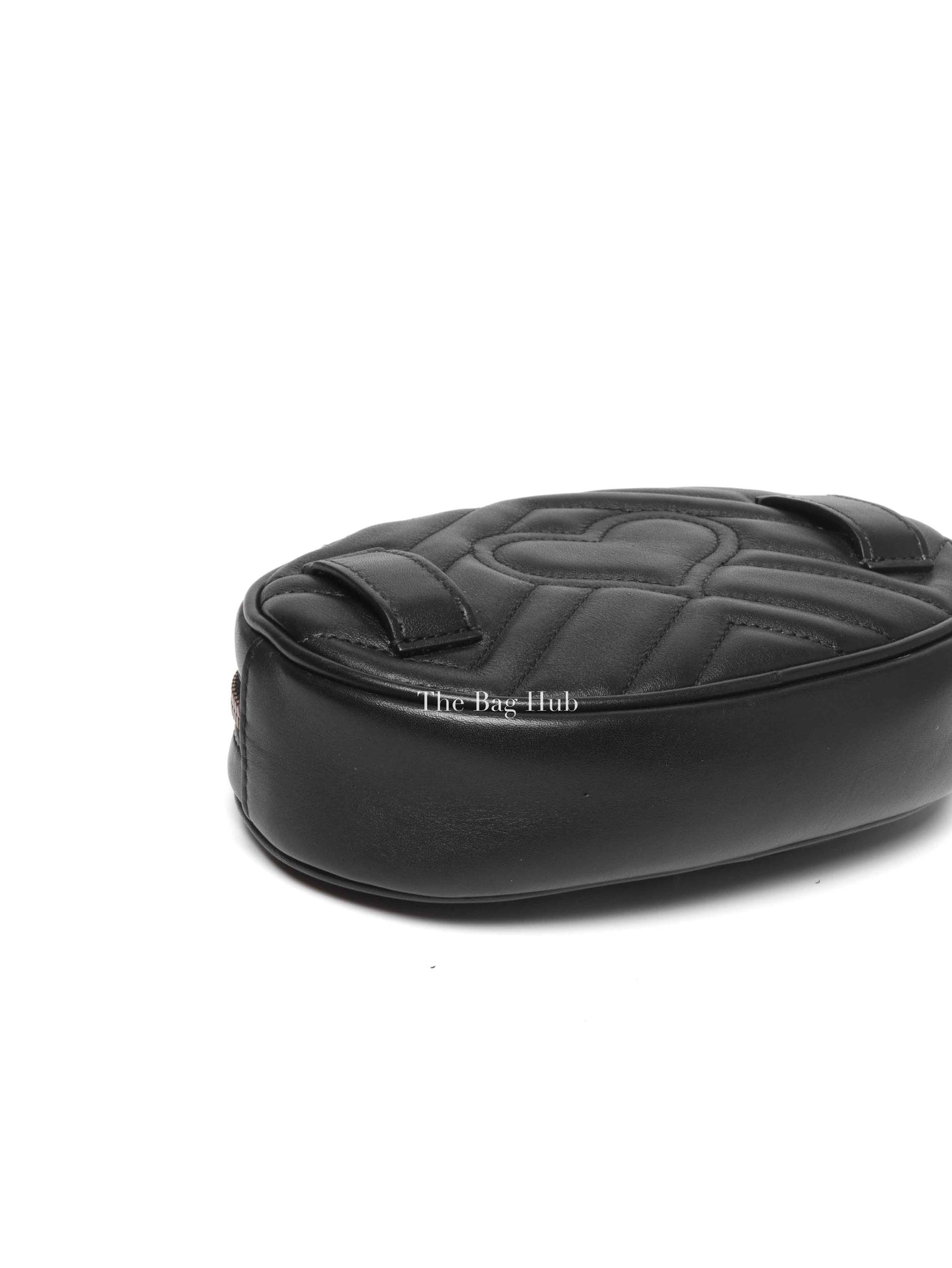 Gucci Black Leather GG Marmont Waist Belt Bag