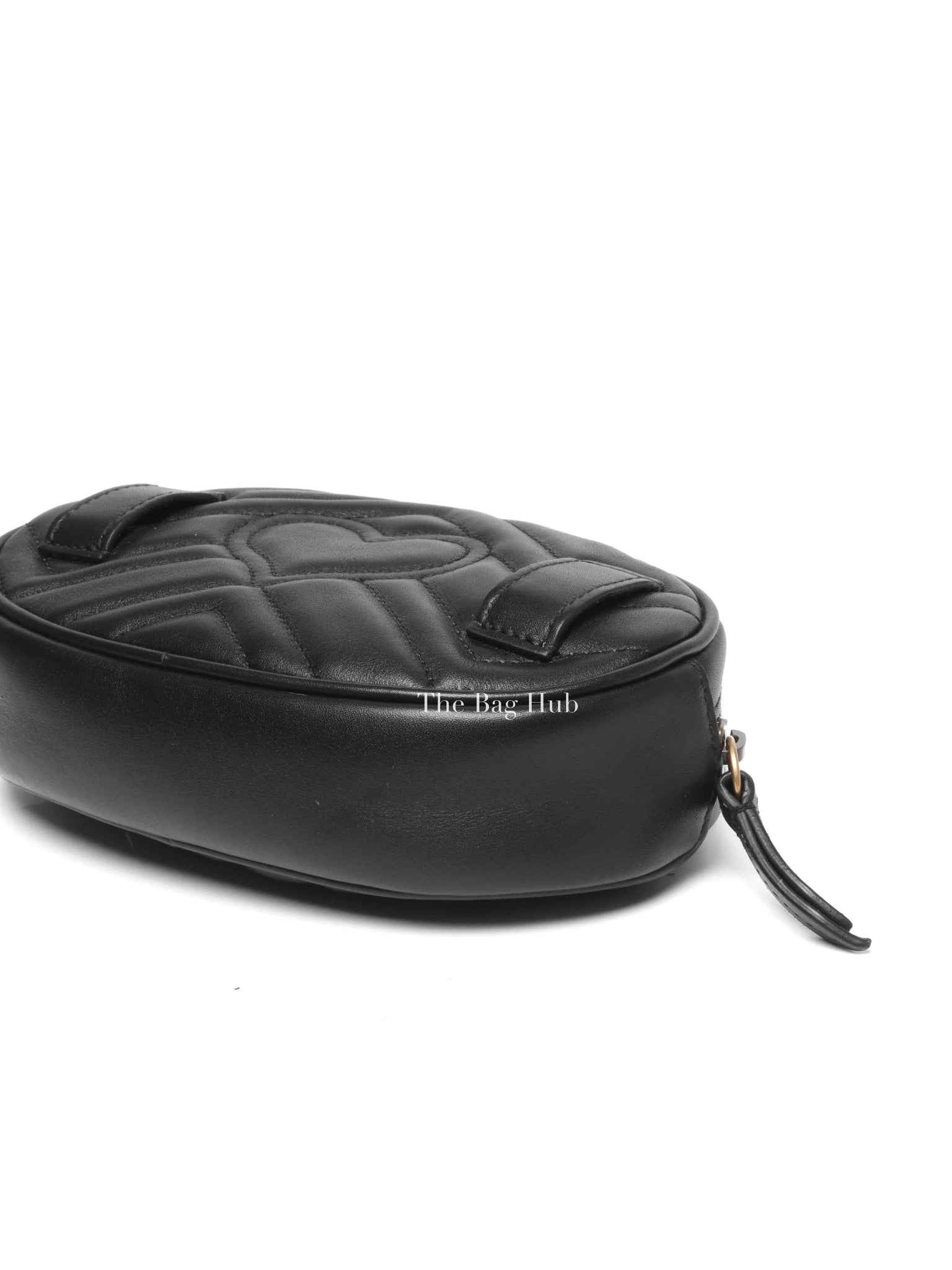 Gucci Black Leather GG Marmont Waist Belt Bag