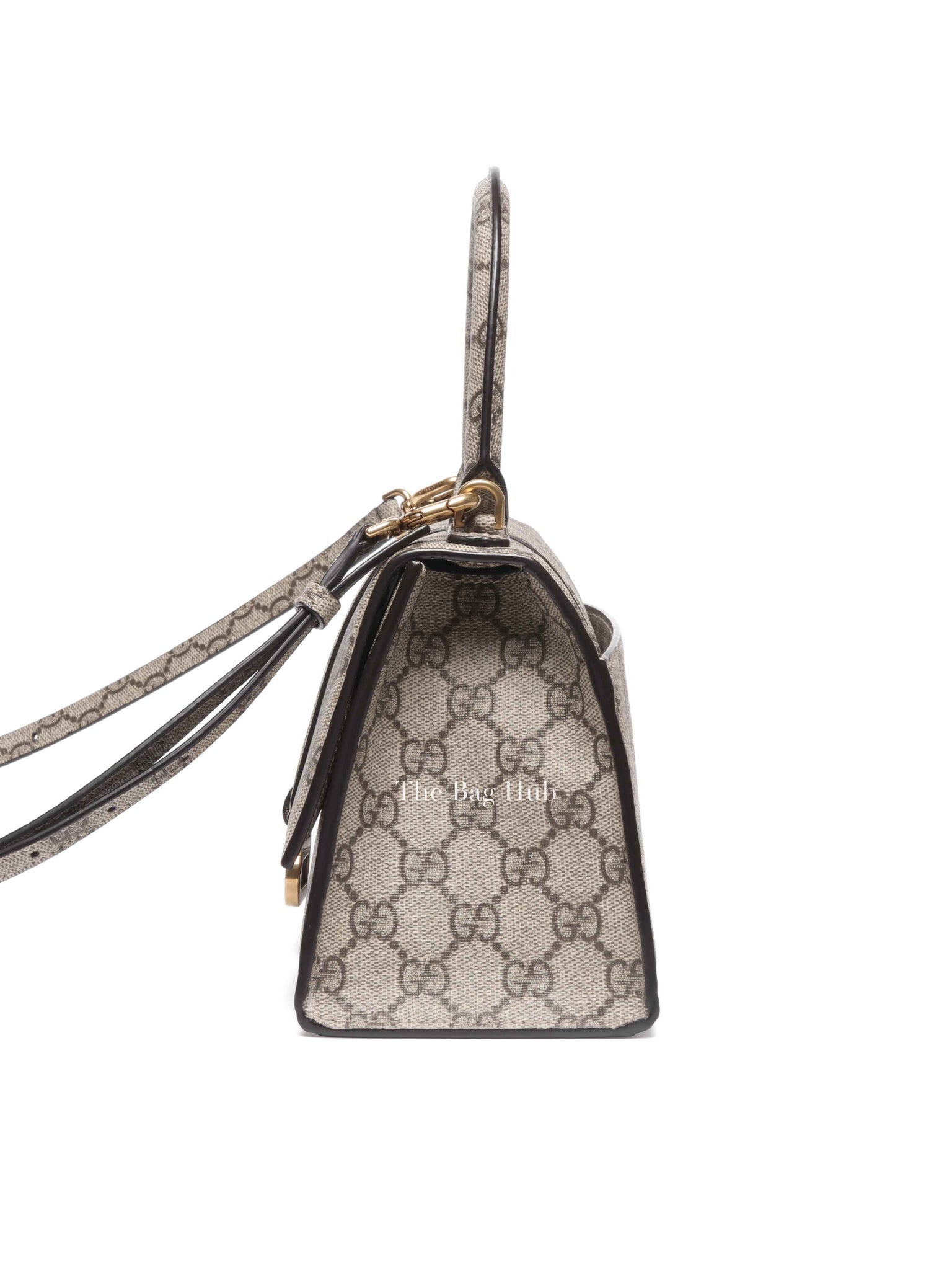 Gucci x Balenciaga Beige/Brown GG Supreme Canvas Hourglass Top Handle Bag
