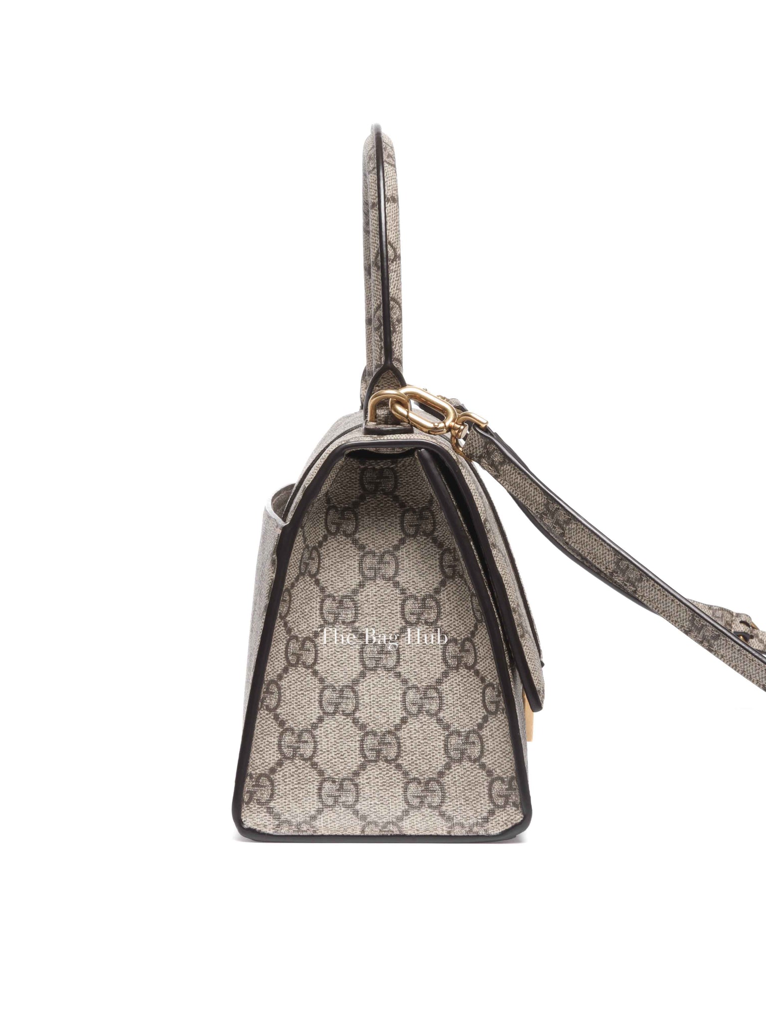 Gucci x Balenciaga Beige/Brown GG Supreme Canvas Hourglass Top Handle Bag
