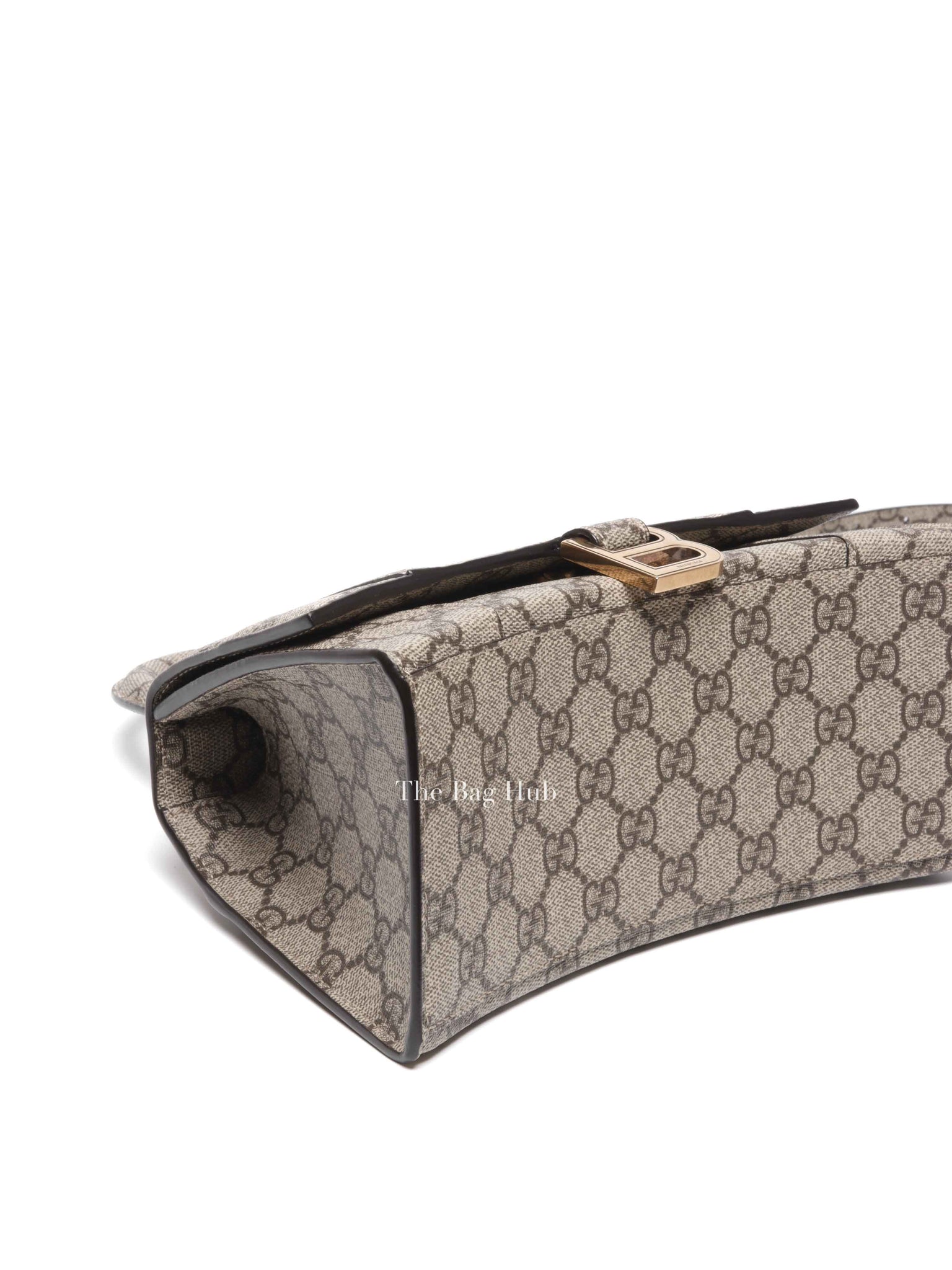 Gucci x Balenciaga Beige/Brown GG Supreme Canvas Hourglass Top Handle Bag