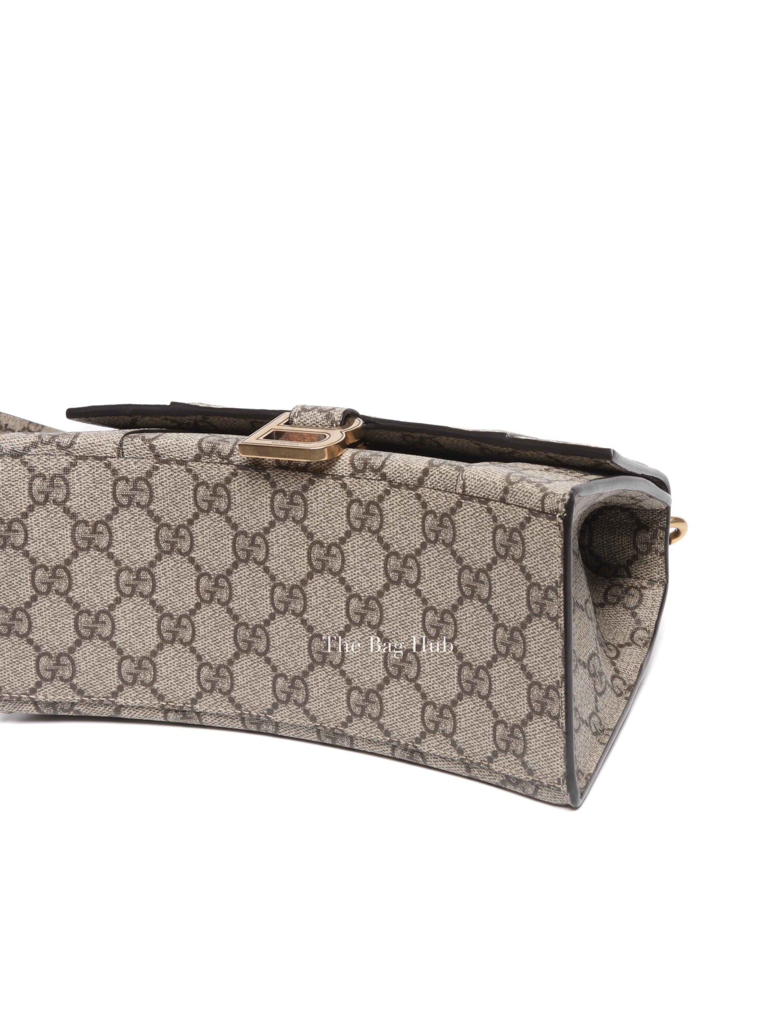 Gucci x Balenciaga Beige/Brown GG Supreme Canvas Hourglass Top Handle Bag