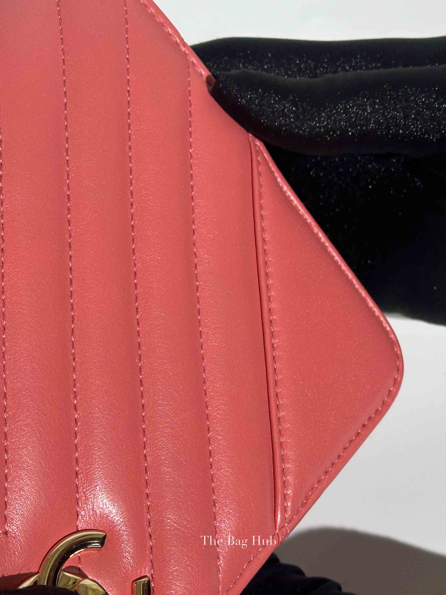 Chanel Pink Lambskin Chevron Statement Large Flap Shoulder Bag