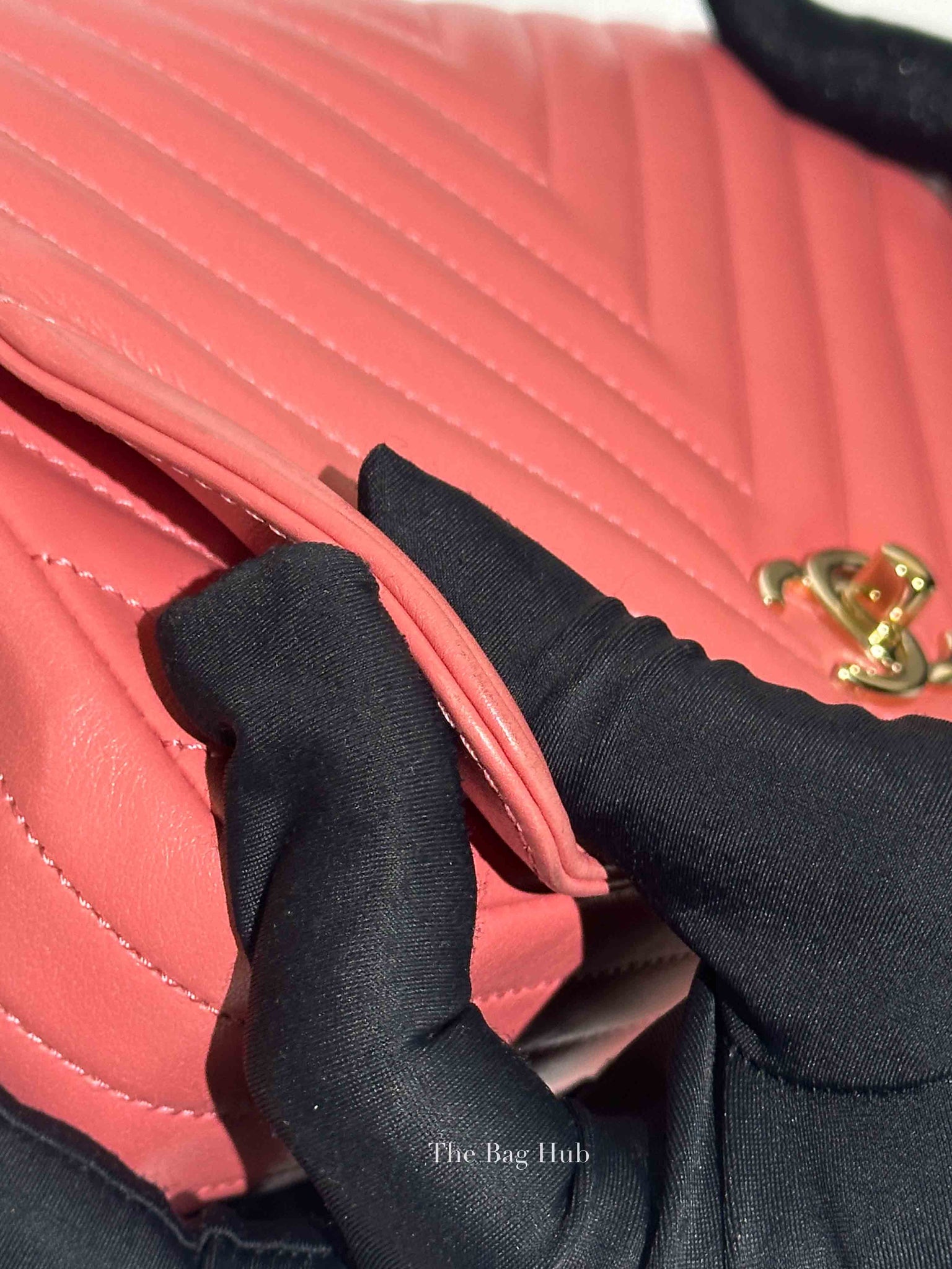 Chanel Pink Lambskin Chevron Statement Large Flap Shoulder Bag