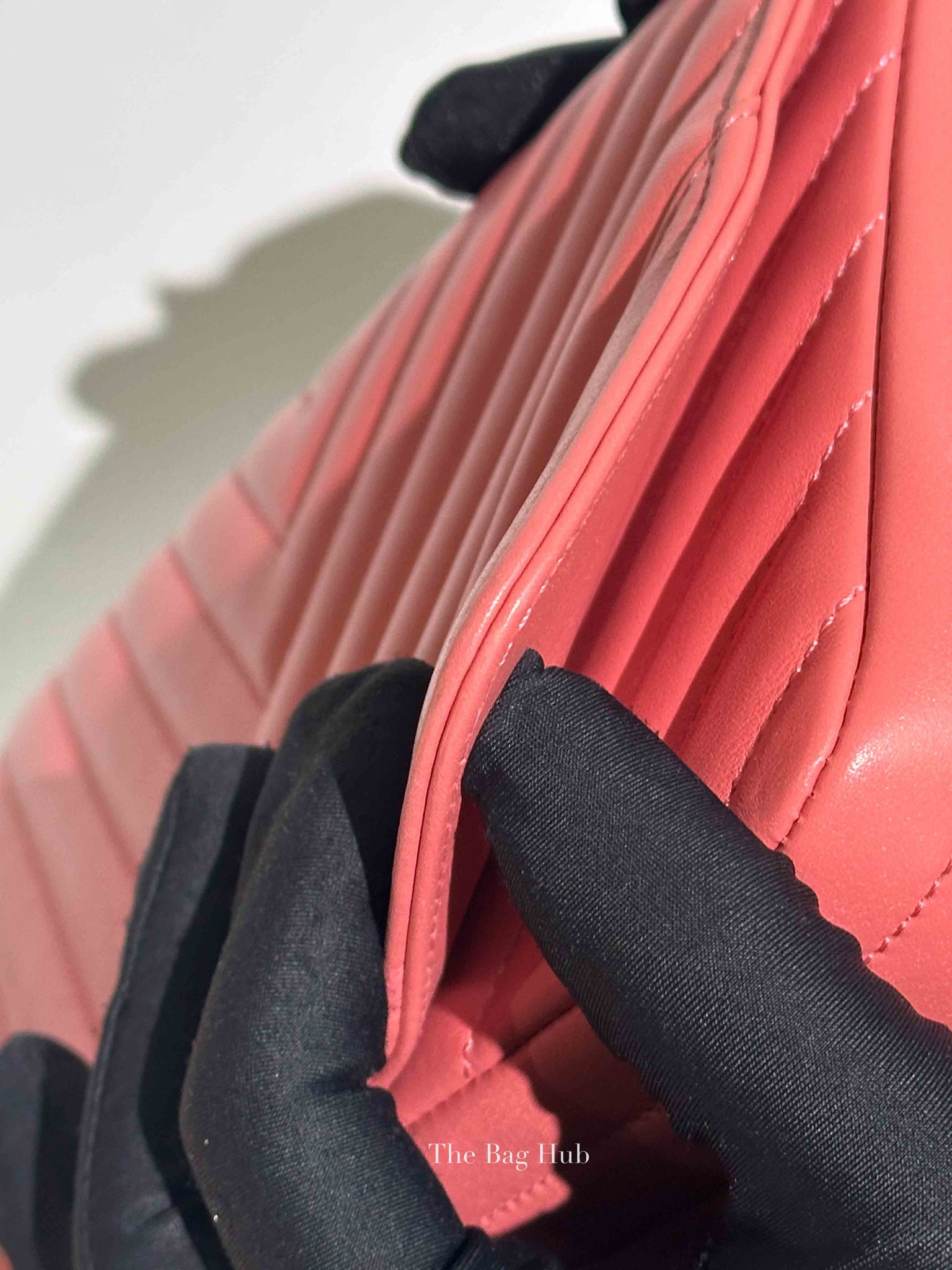 Chanel Pink Lambskin Chevron Statement Large Flap Shoulder Bag