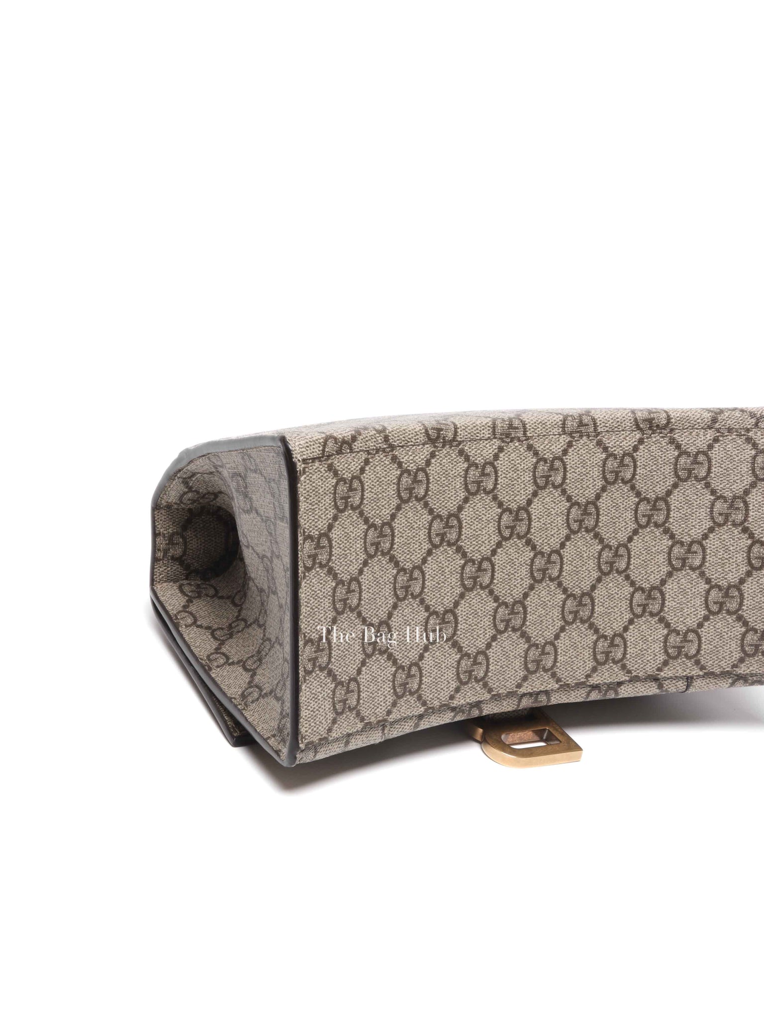 Gucci x Balenciaga Beige/Brown GG Supreme Canvas Hourglass Top Handle Bag