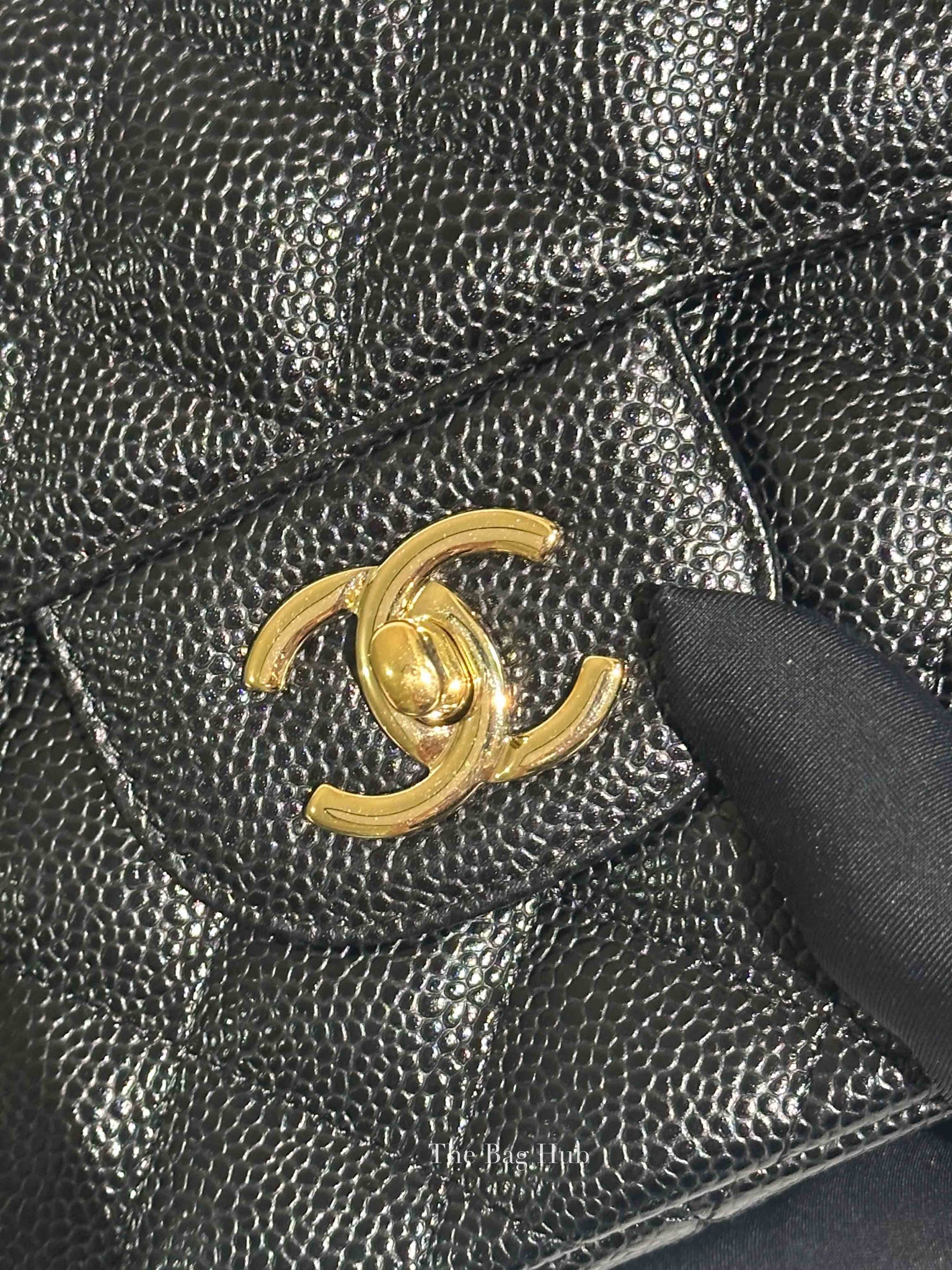 Chanel Black Quilted Caviar Jumbo Classic Double Flap Bag GHW