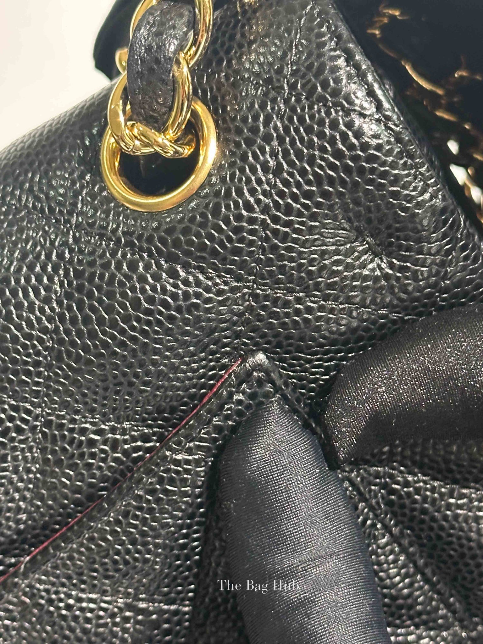 Chanel Black Quilted Caviar Jumbo Classic Double Flap Bag GHW