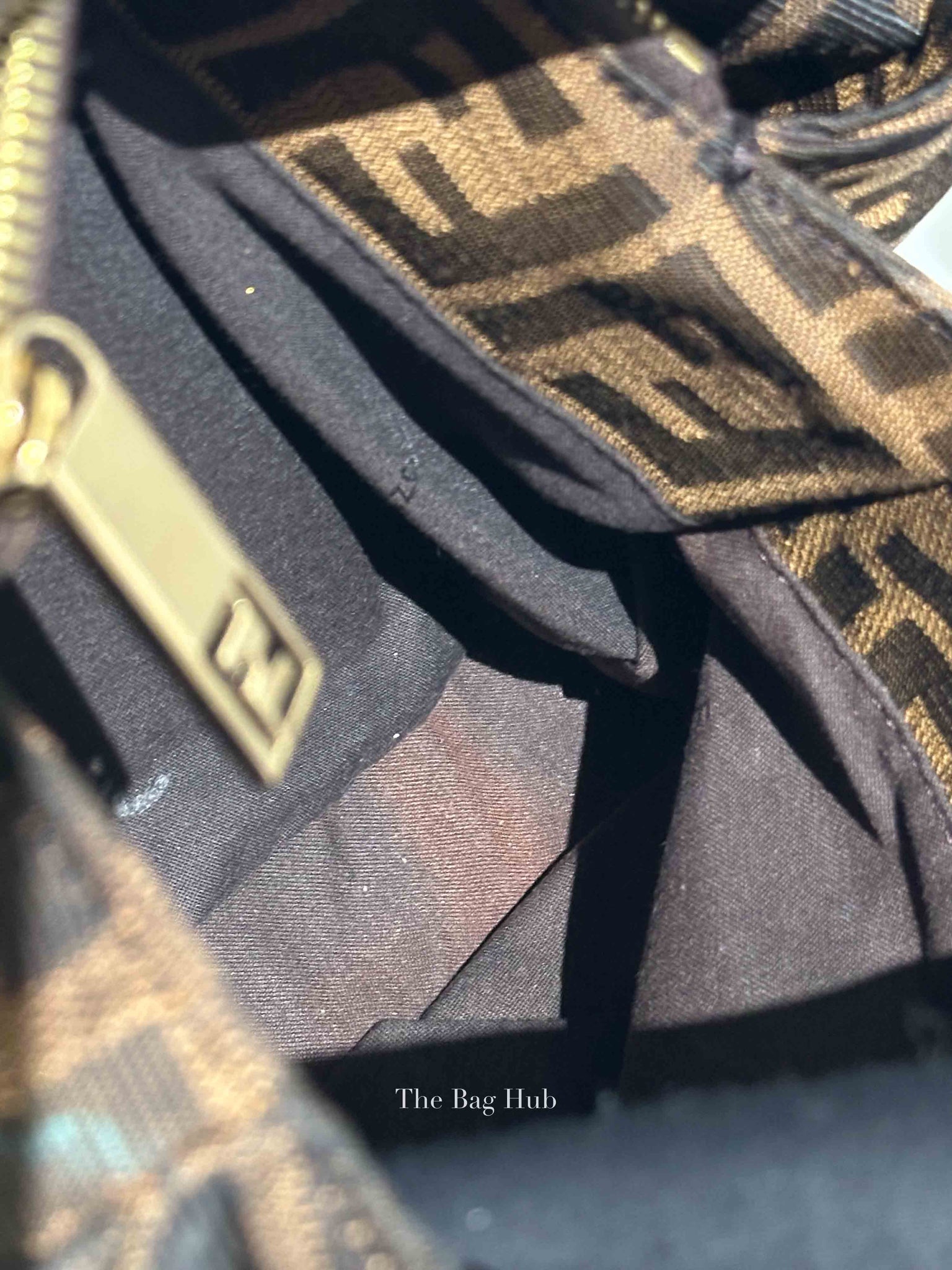 Fendi Brown Monogram Canvas FF Zucca Mia Chain Shoulder Bag