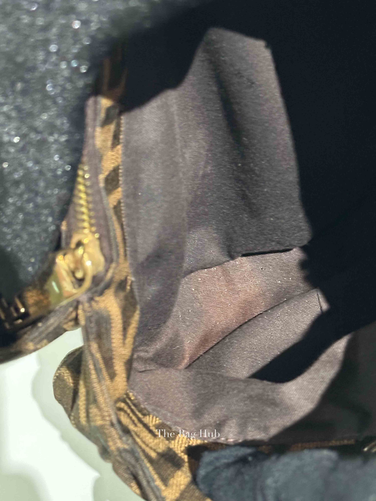 Fendi Brown Monogram Canvas FF Zucca Mia Chain Shoulder Bag