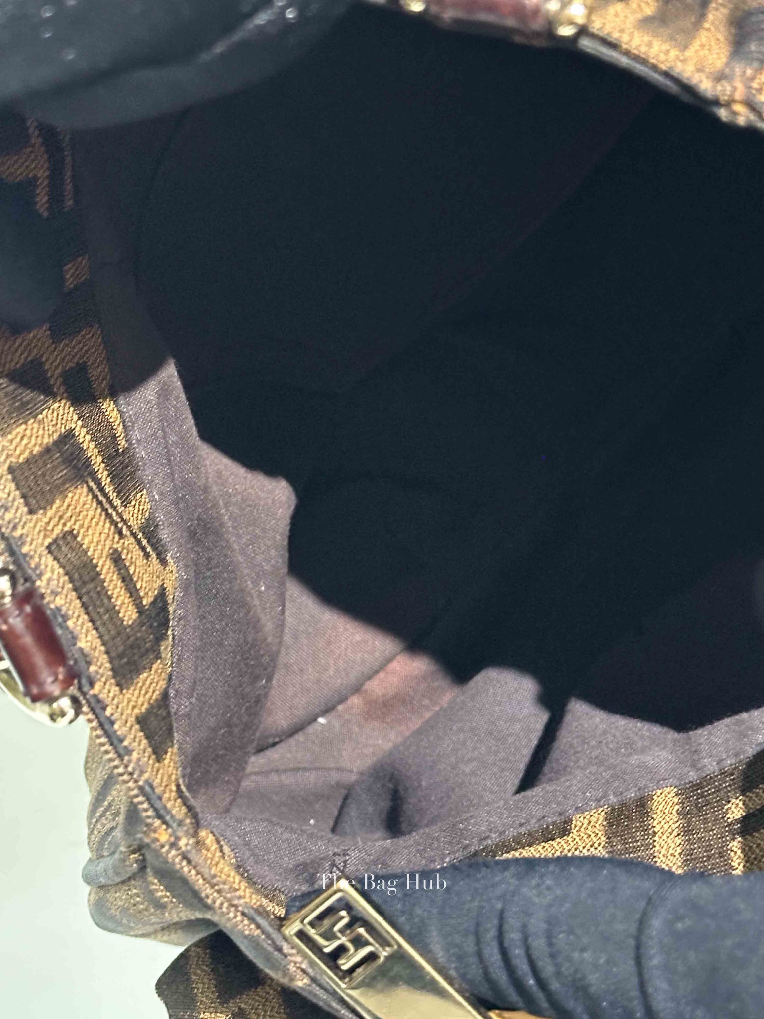 Fendi Brown Monogram Canvas FF Zucca Mia Chain Shoulder Bag