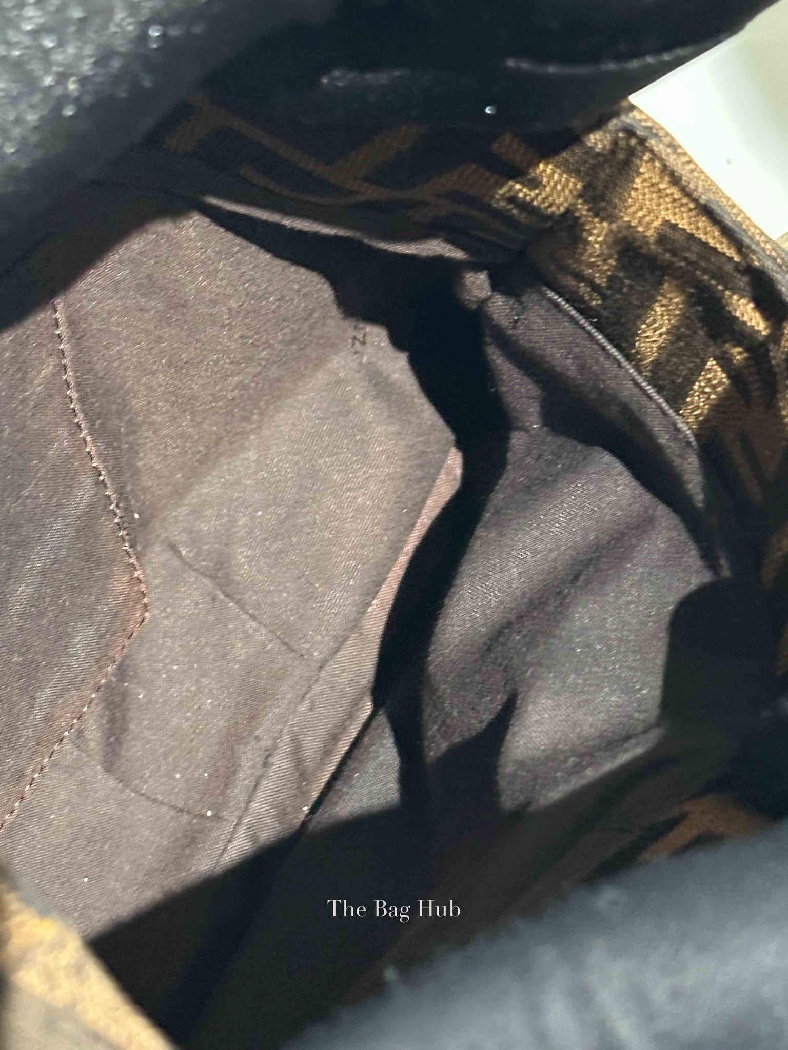 Fendi Brown Monogram Canvas FF Zucca Mia Chain Shoulder Bag