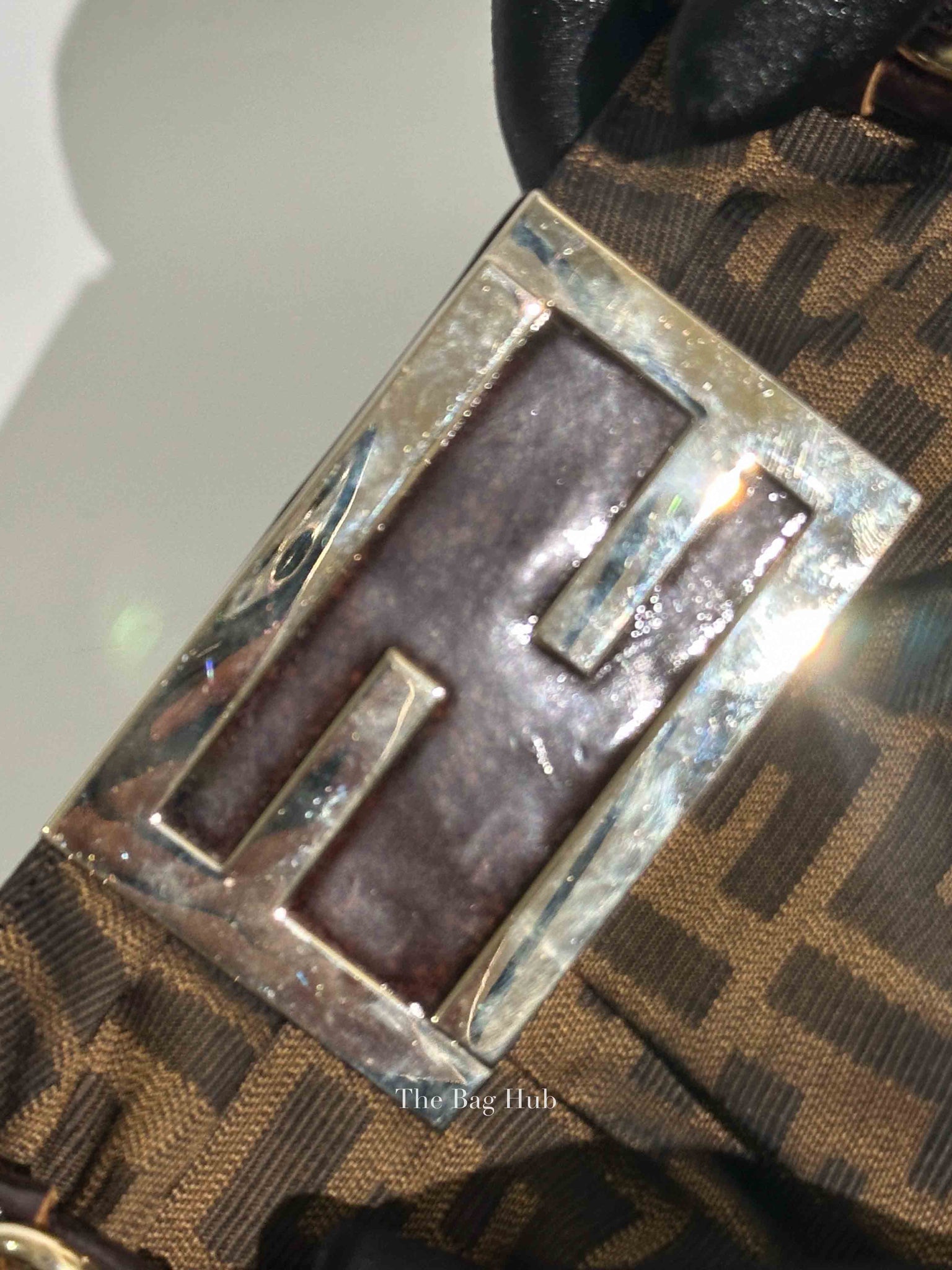 Fendi Brown Monogram Canvas FF Zucca Mia Chain Shoulder Bag