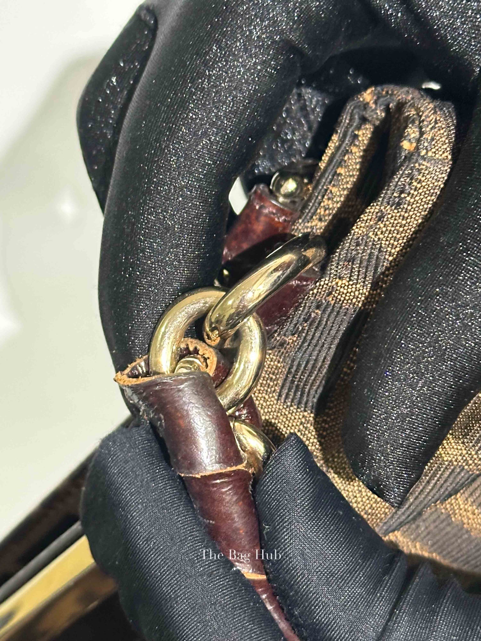 Fendi Brown Monogram Canvas FF Zucca Mia Chain Shoulder Bag