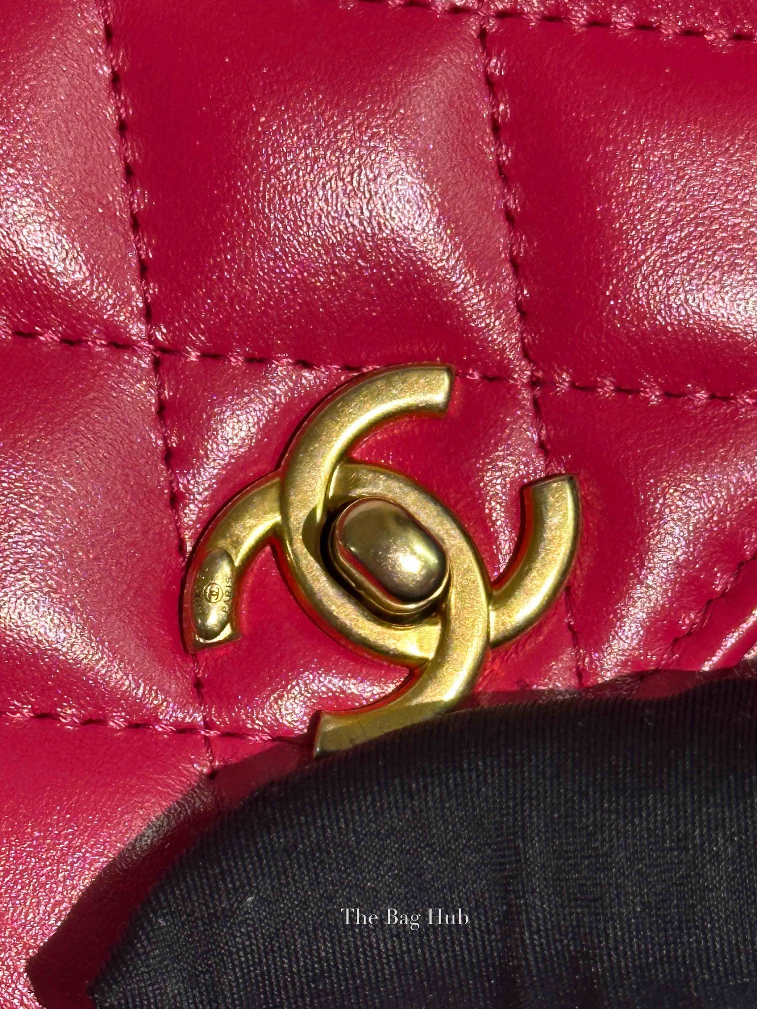 Chanel Pink Lambskin Quilted Wallet on Chain With Handle GHW