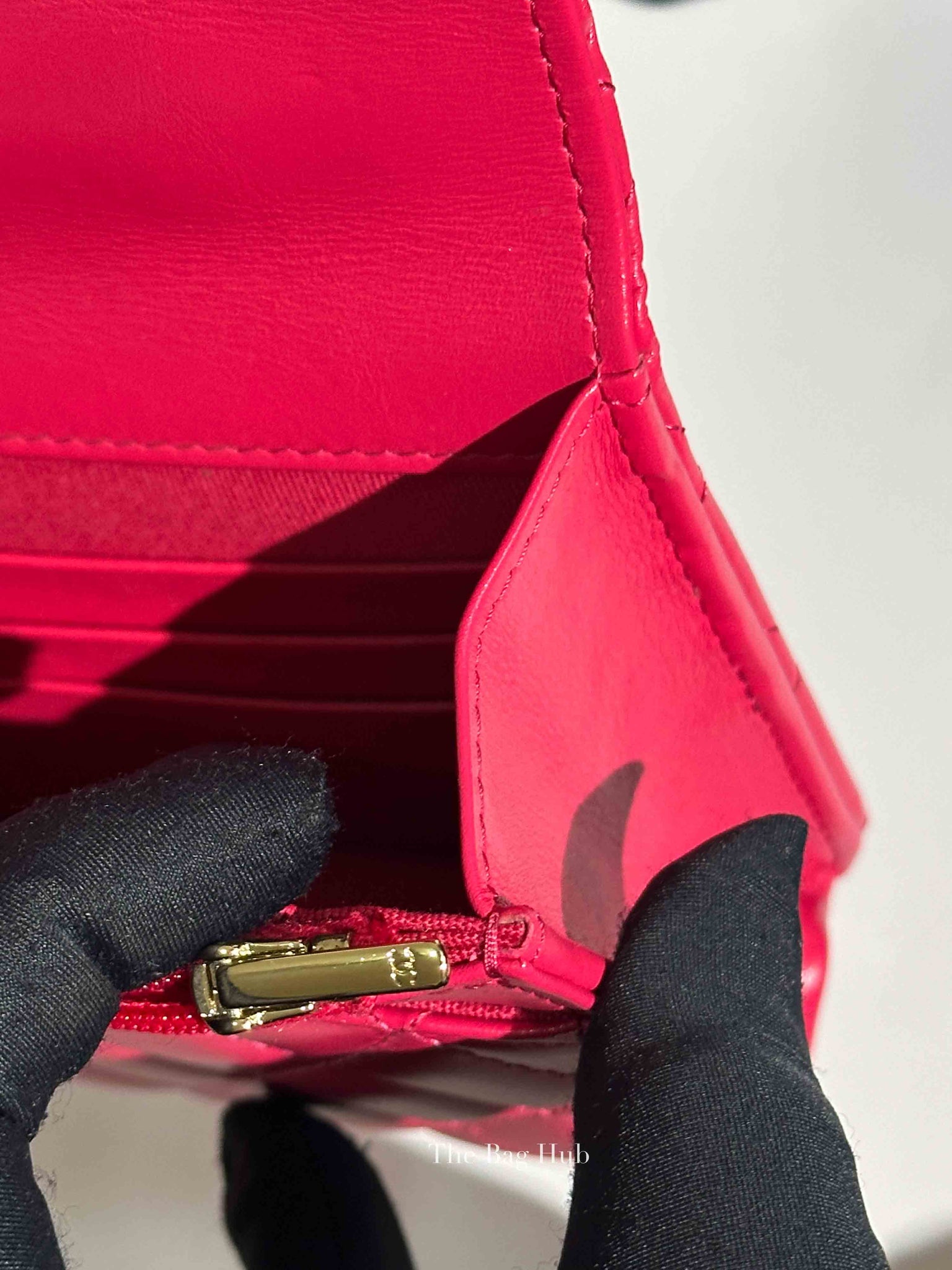 Chanel Pink Lambskin Quilted Wallet on Chain With Handle GHW