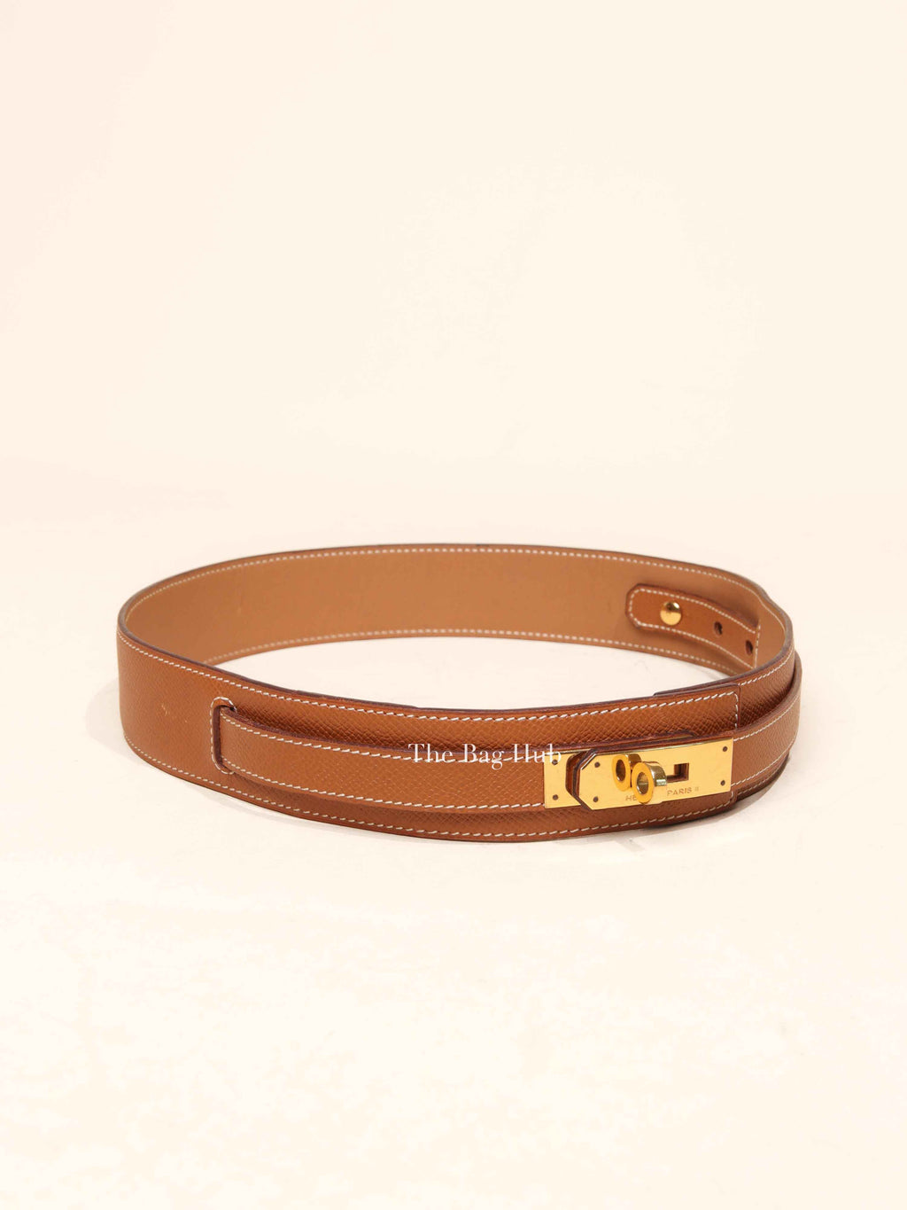 Hermes Gold Epsom Leather Vintage Kelly Waist Belt Size 65