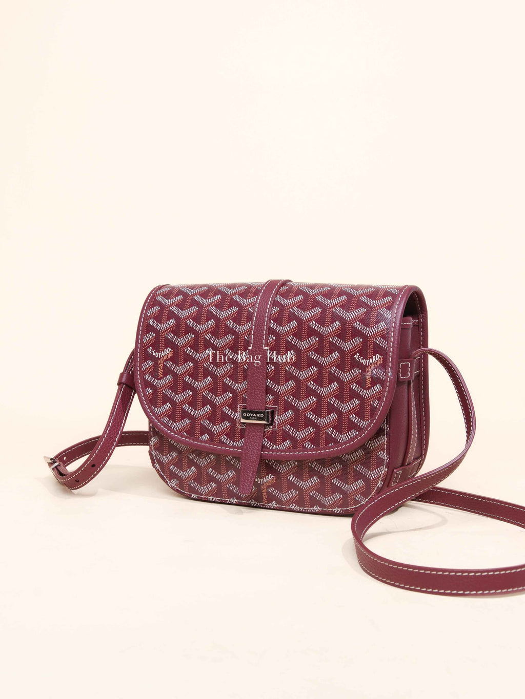 Goyard Burgundy Goyardine Sac Belvedere PM Bag