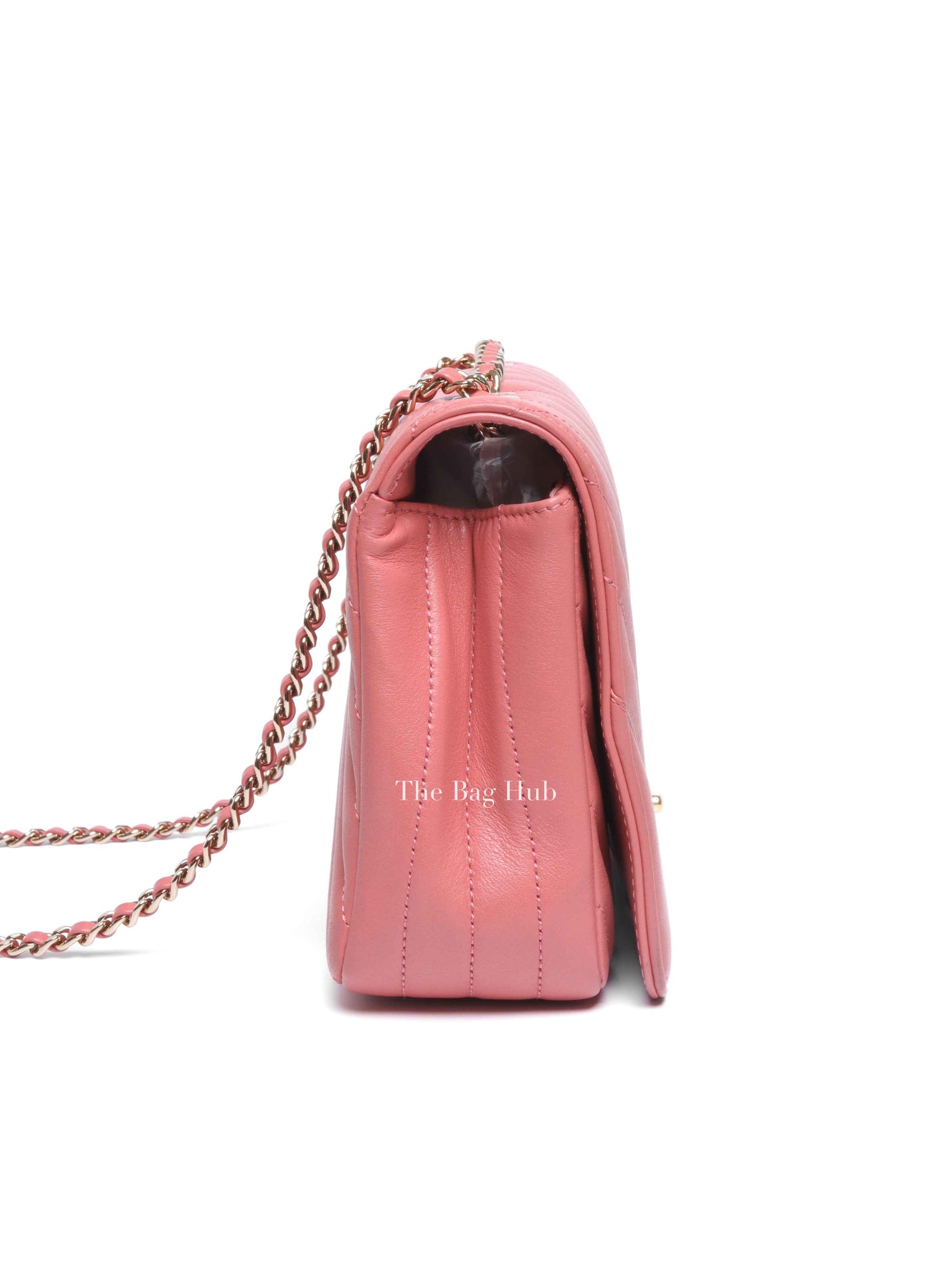 Chanel Pink Lambskin Chevron Statement Large Flap Shoulder Bag