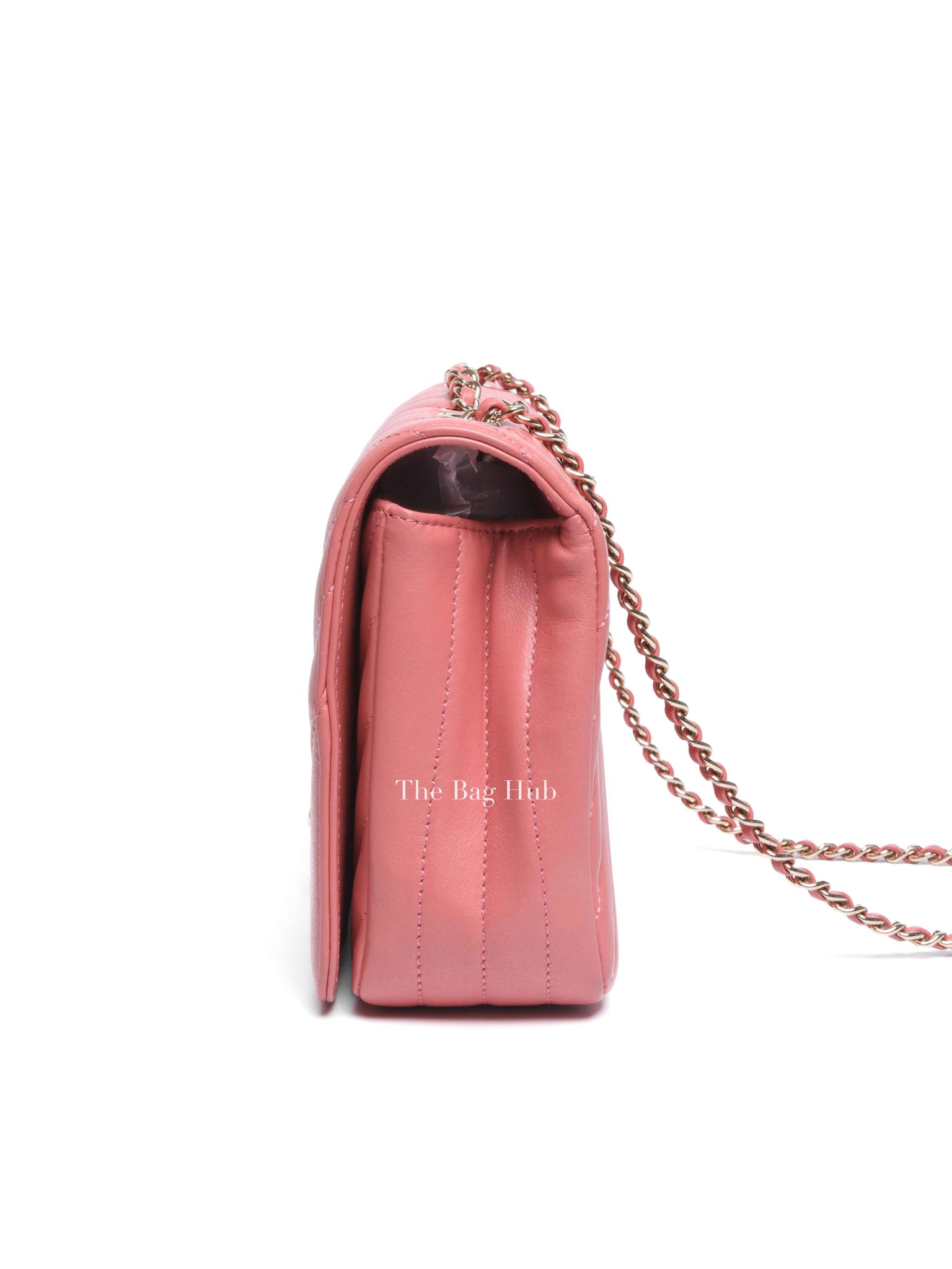 Chanel Pink Lambskin Chevron Statement Large Flap Shoulder Bag