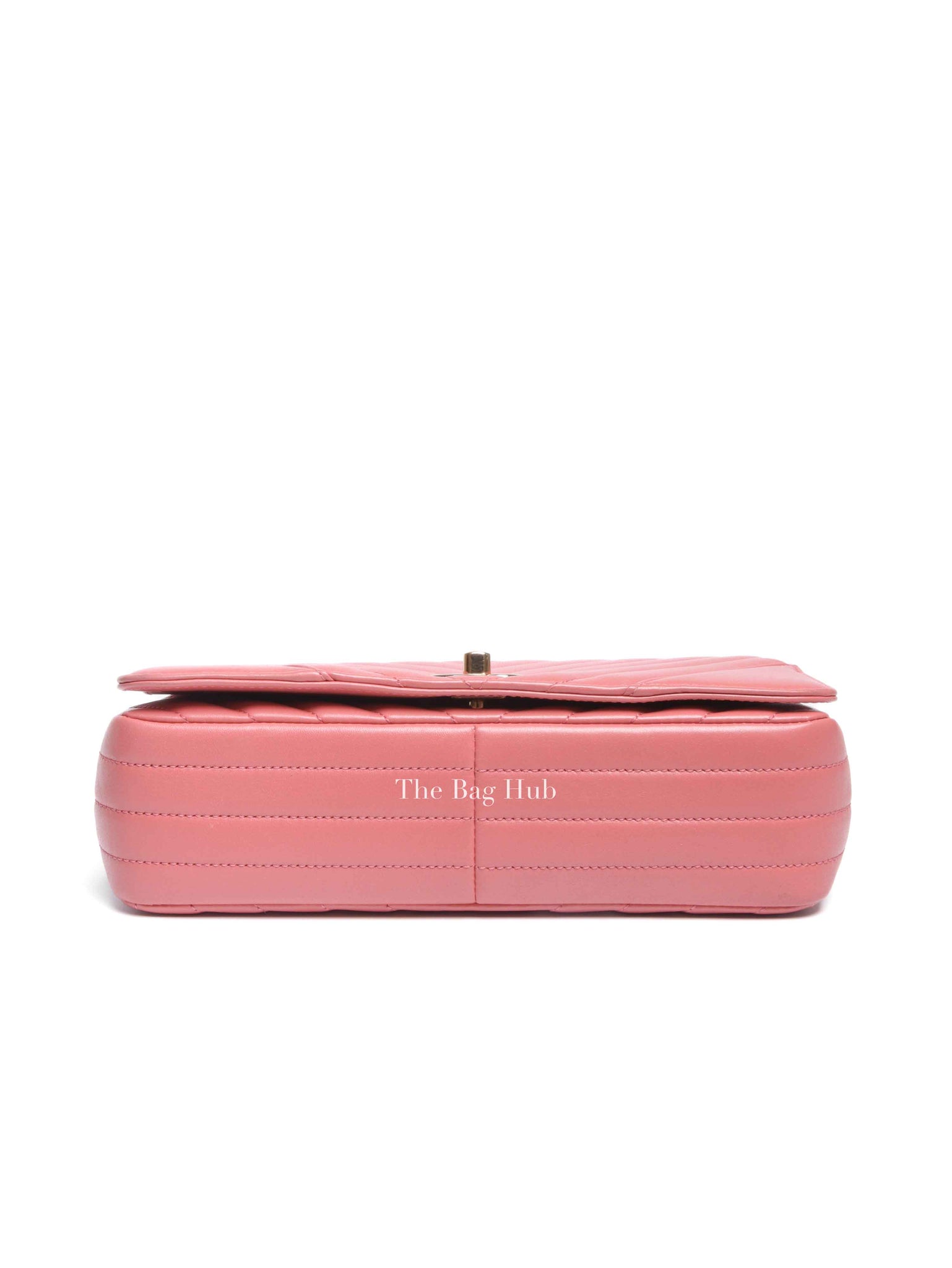 Chanel Pink Lambskin Chevron Statement Large Flap Shoulder Bag