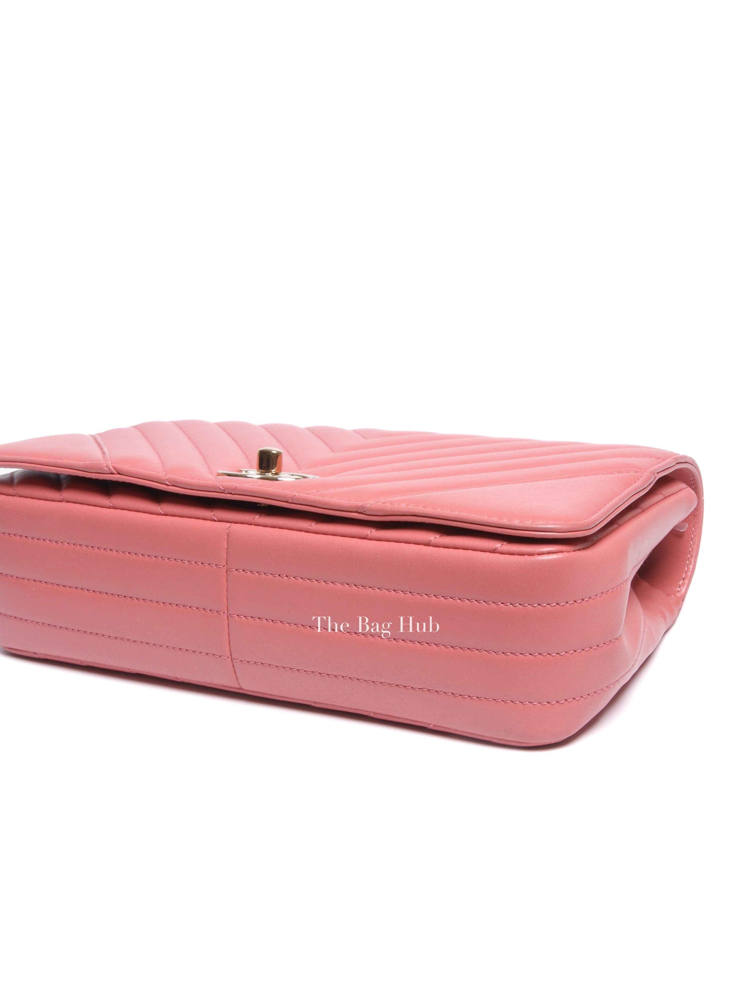 Chanel Pink Lambskin Chevron Statement Large Flap Shoulder Bag