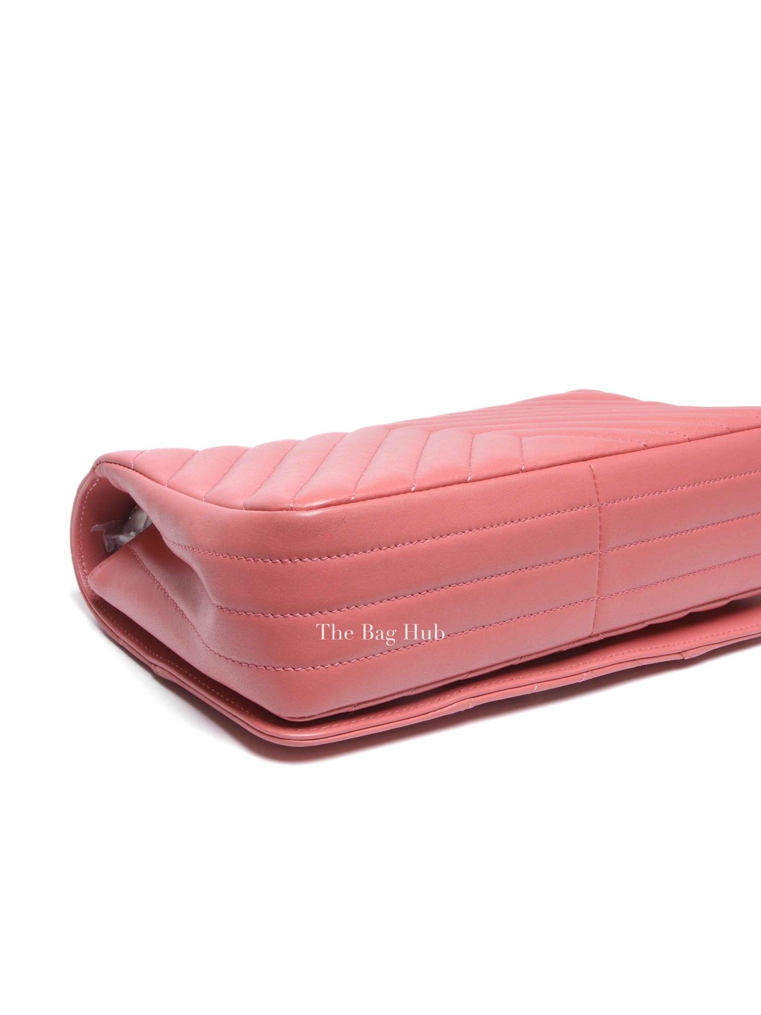 Chanel Pink Lambskin Chevron Statement Large Flap Shoulder Bag