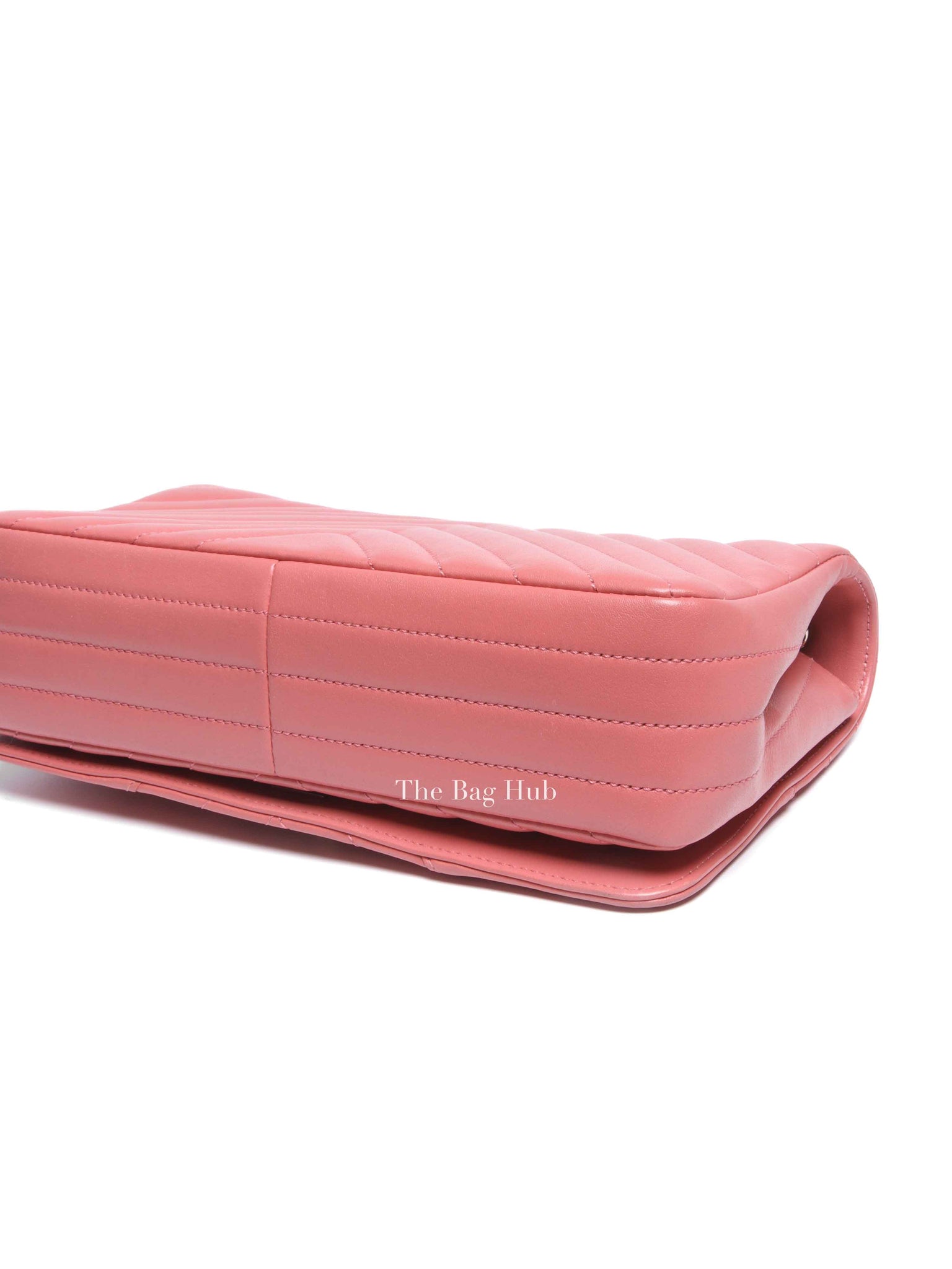 Chanel Pink Lambskin Chevron Statement Large Flap Shoulder Bag