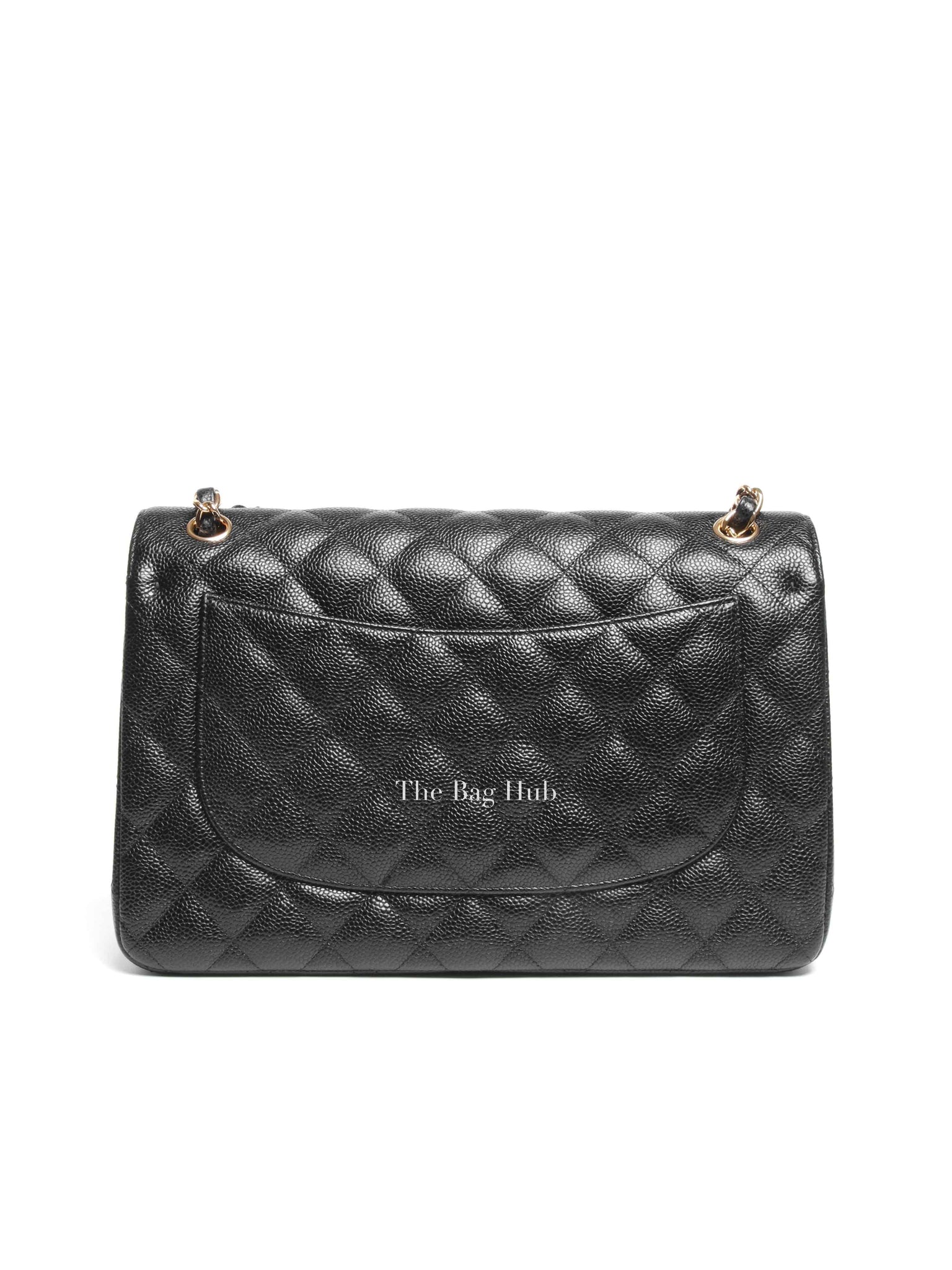 Chanel Black Quilted Caviar Jumbo Classic Double Flap Bag GHW