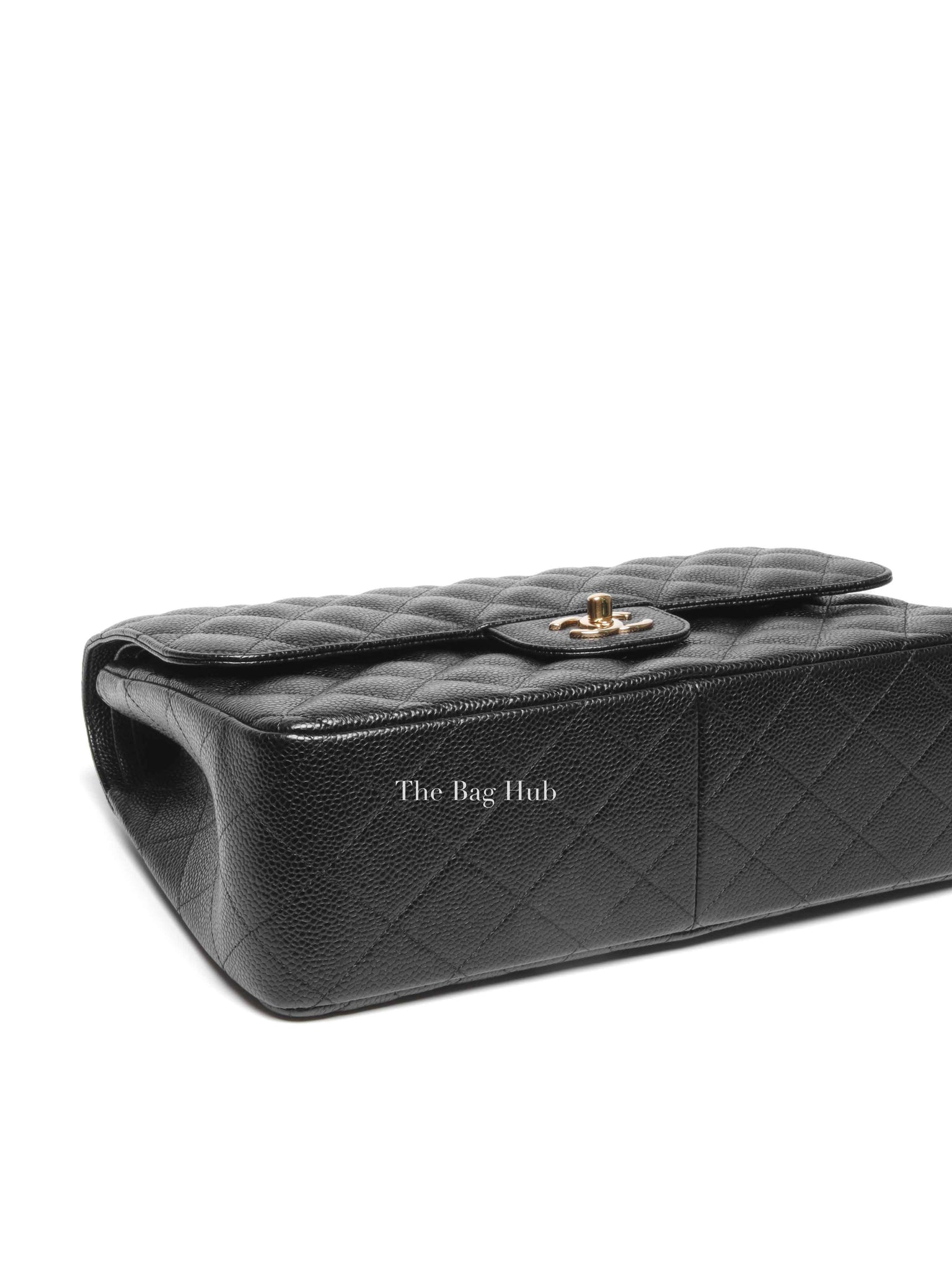 Chanel Black Quilted Caviar Jumbo Classic Double Flap Bag GHW