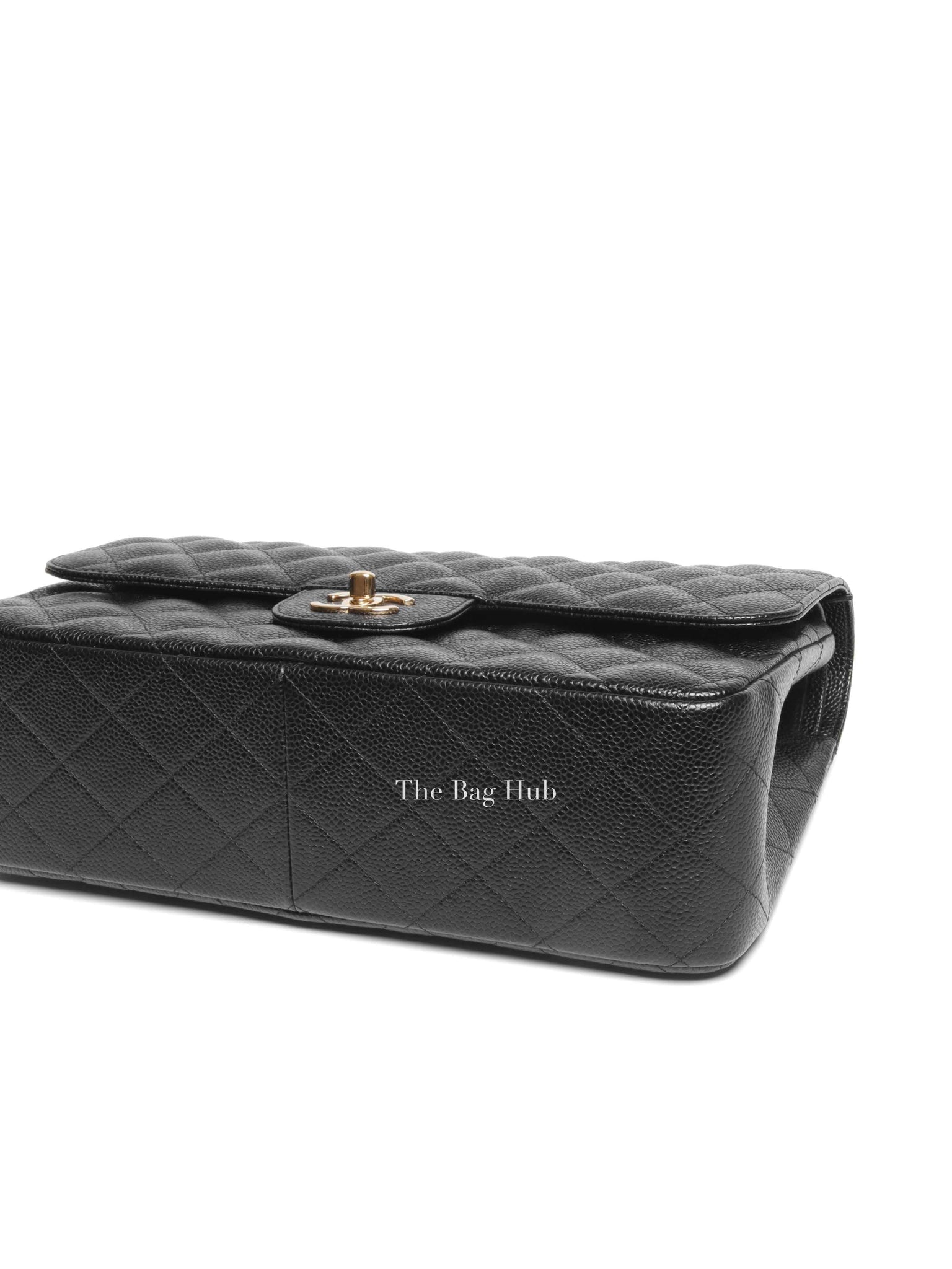 Chanel Black Quilted Caviar Jumbo Classic Double Flap Bag GHW