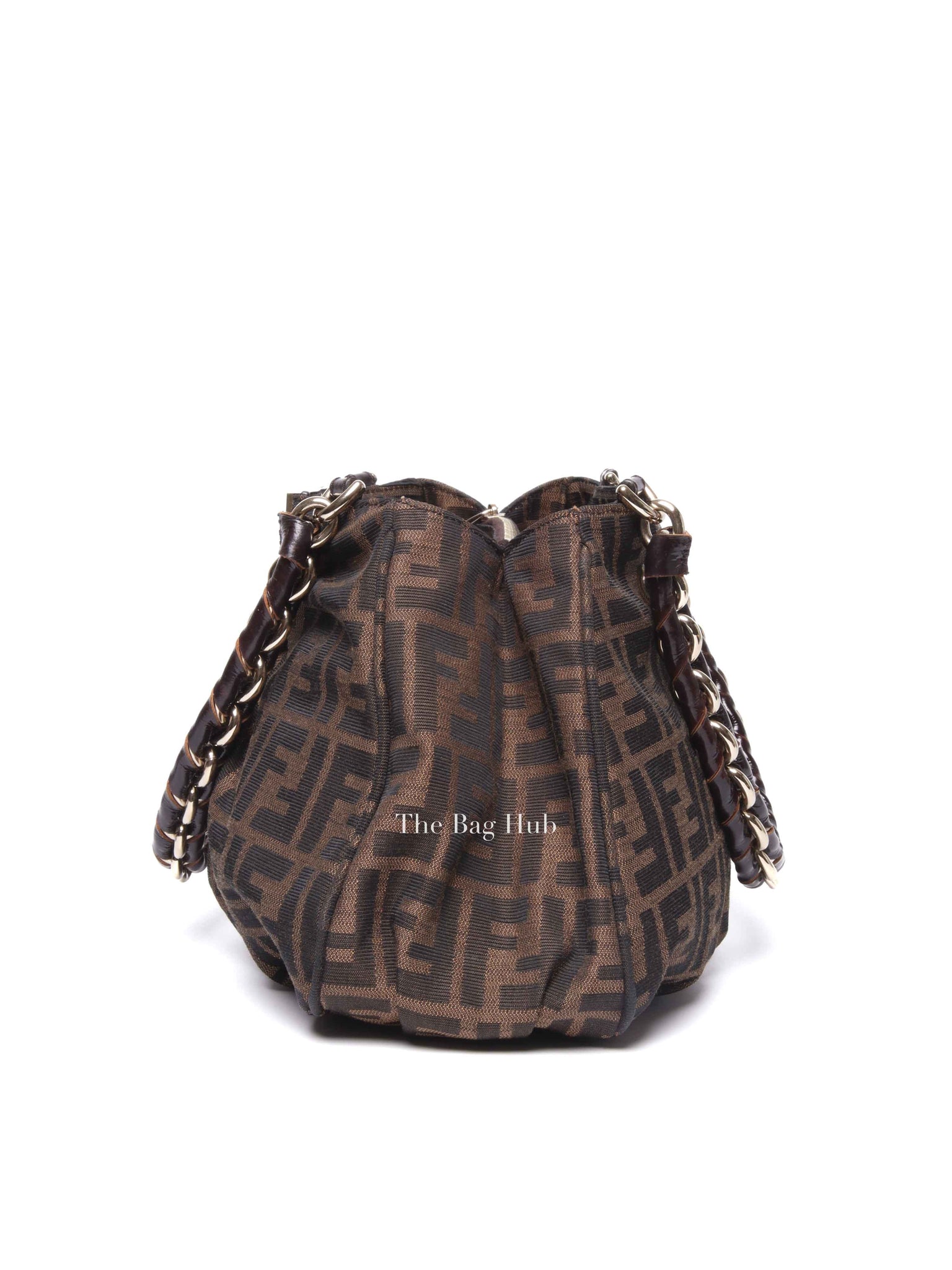 Fendi Brown Monogram Canvas FF Zucca Mia Chain Shoulder Bag